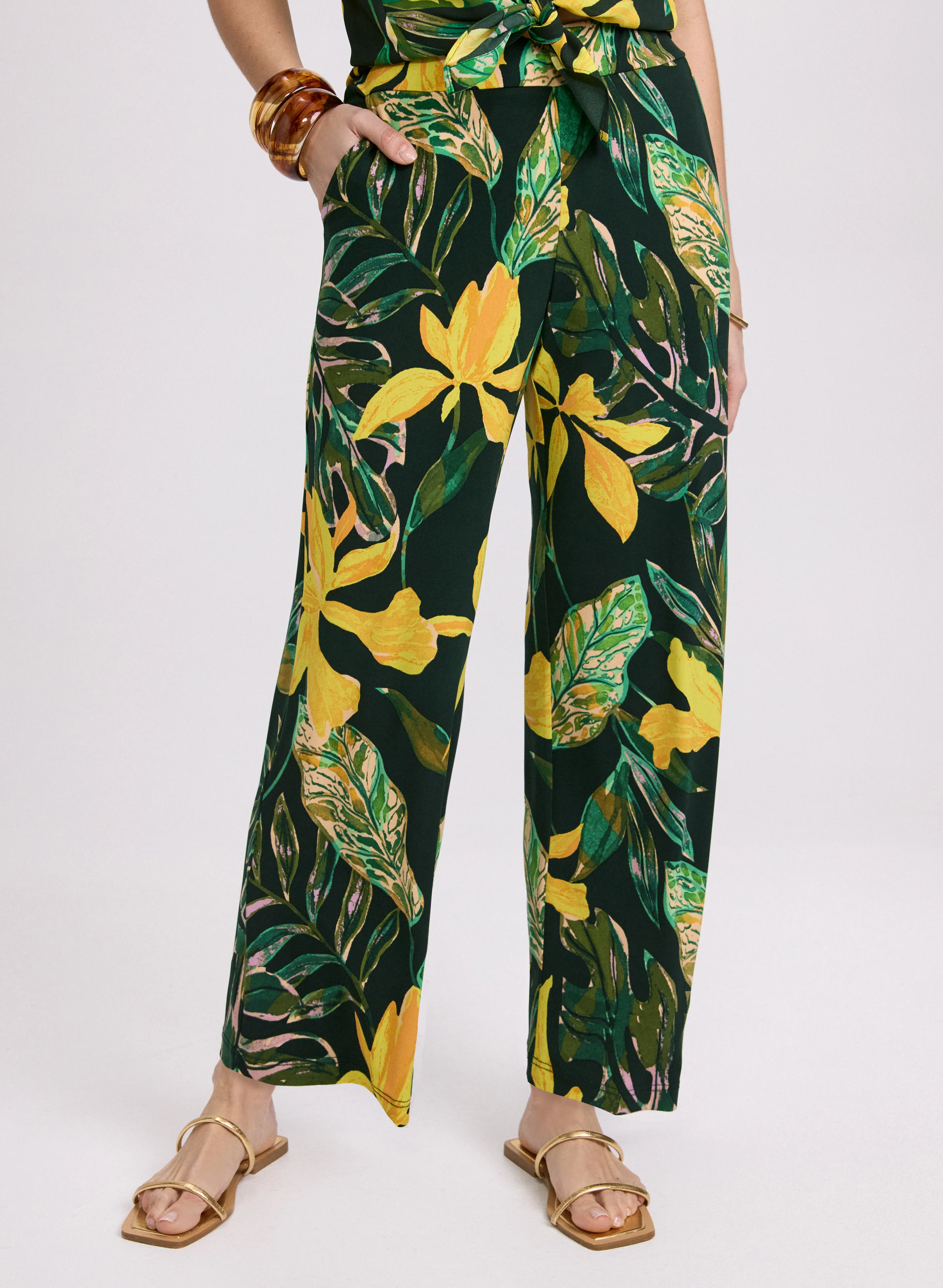 Olivia Palm Print Pants