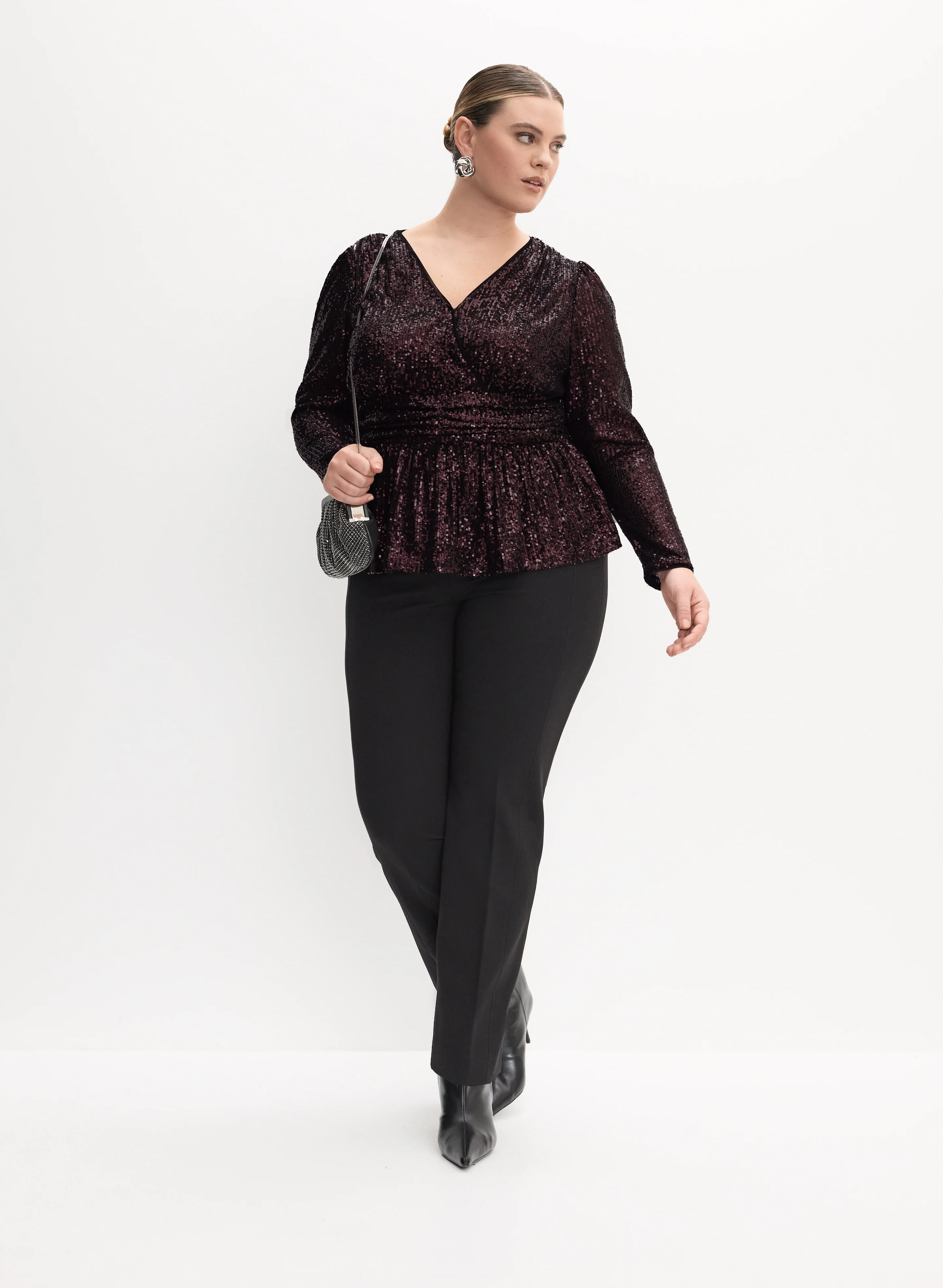 Melanie Lyne - Crossover Sequin Top