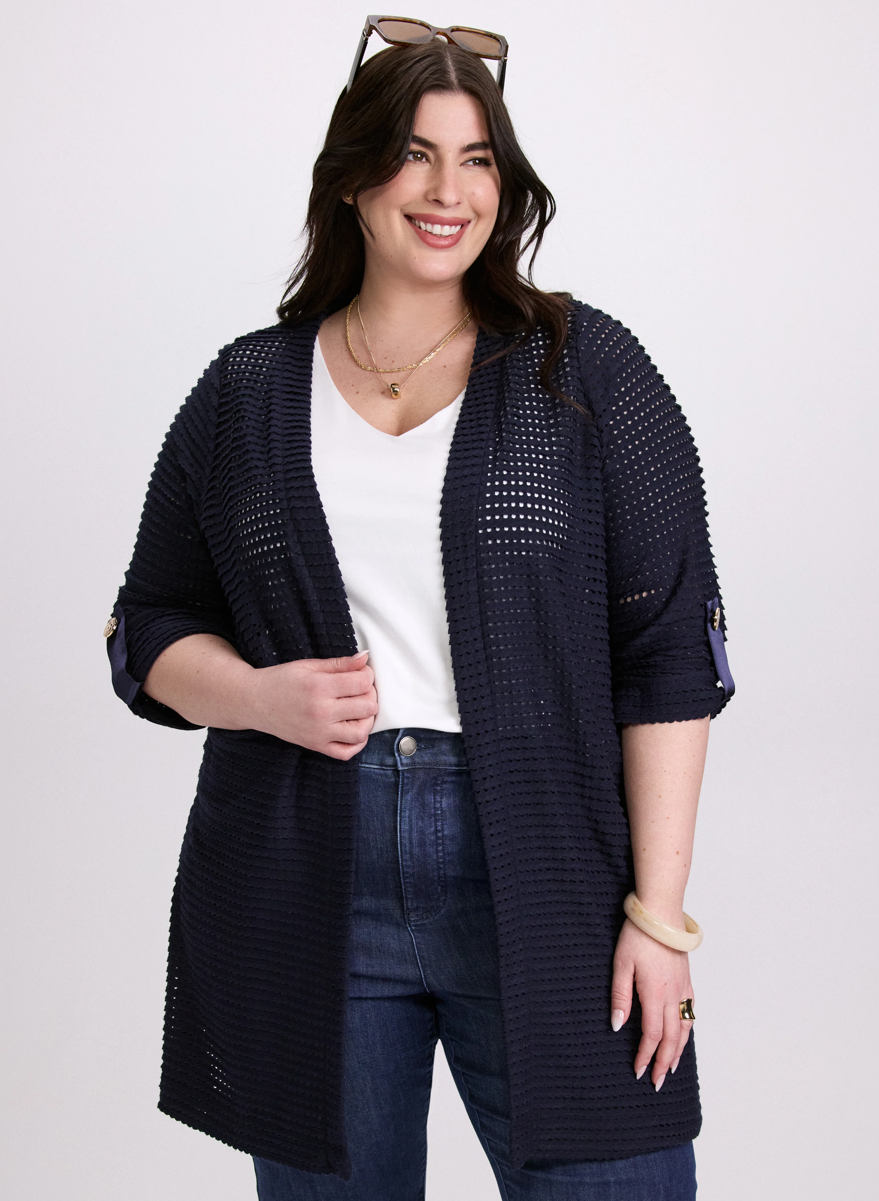 Long Open Knit Cardigan