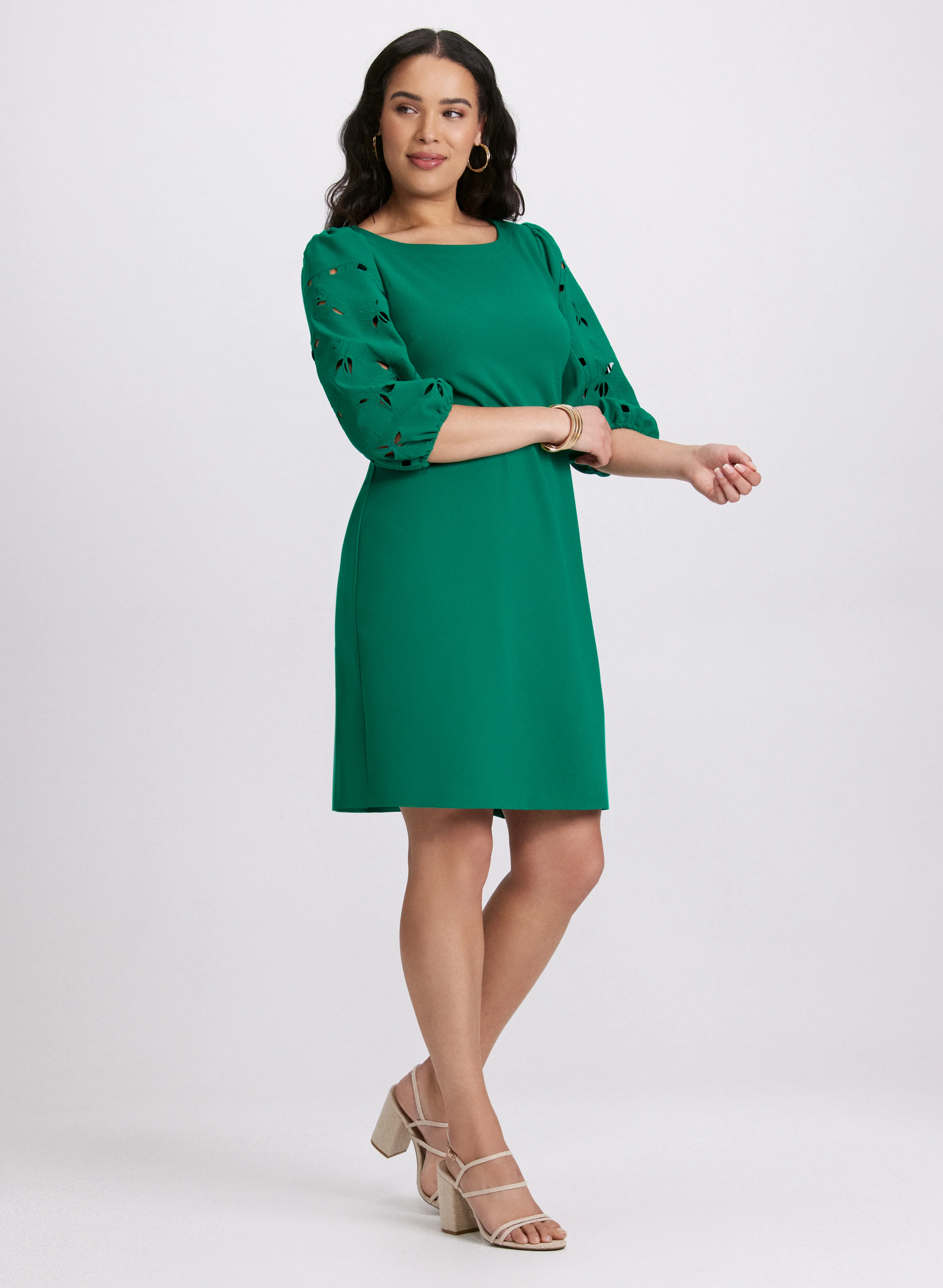 Embroidered Sleeve Dress
