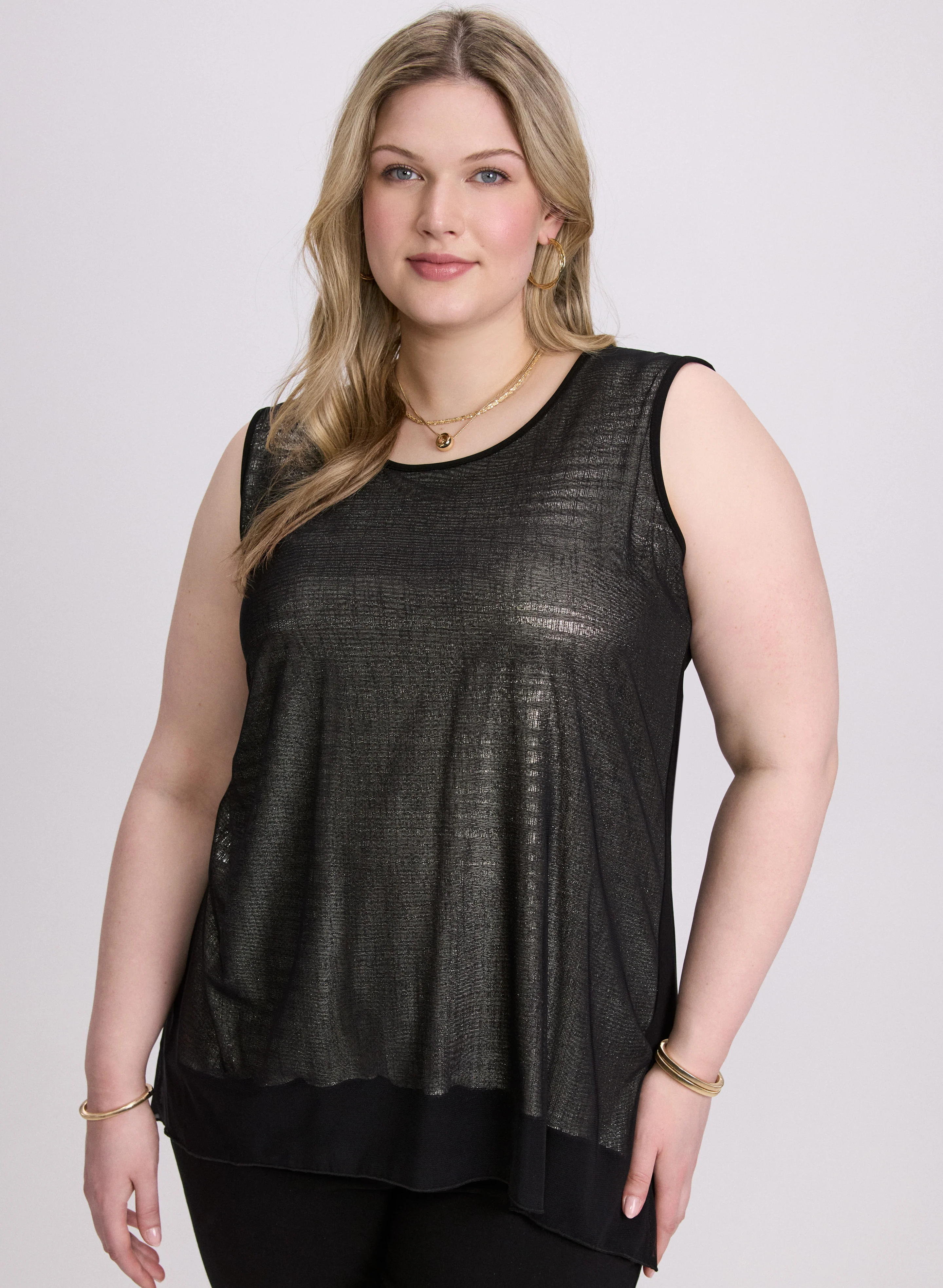 Joseph Ribkoff - Layered Metallic Tank Top