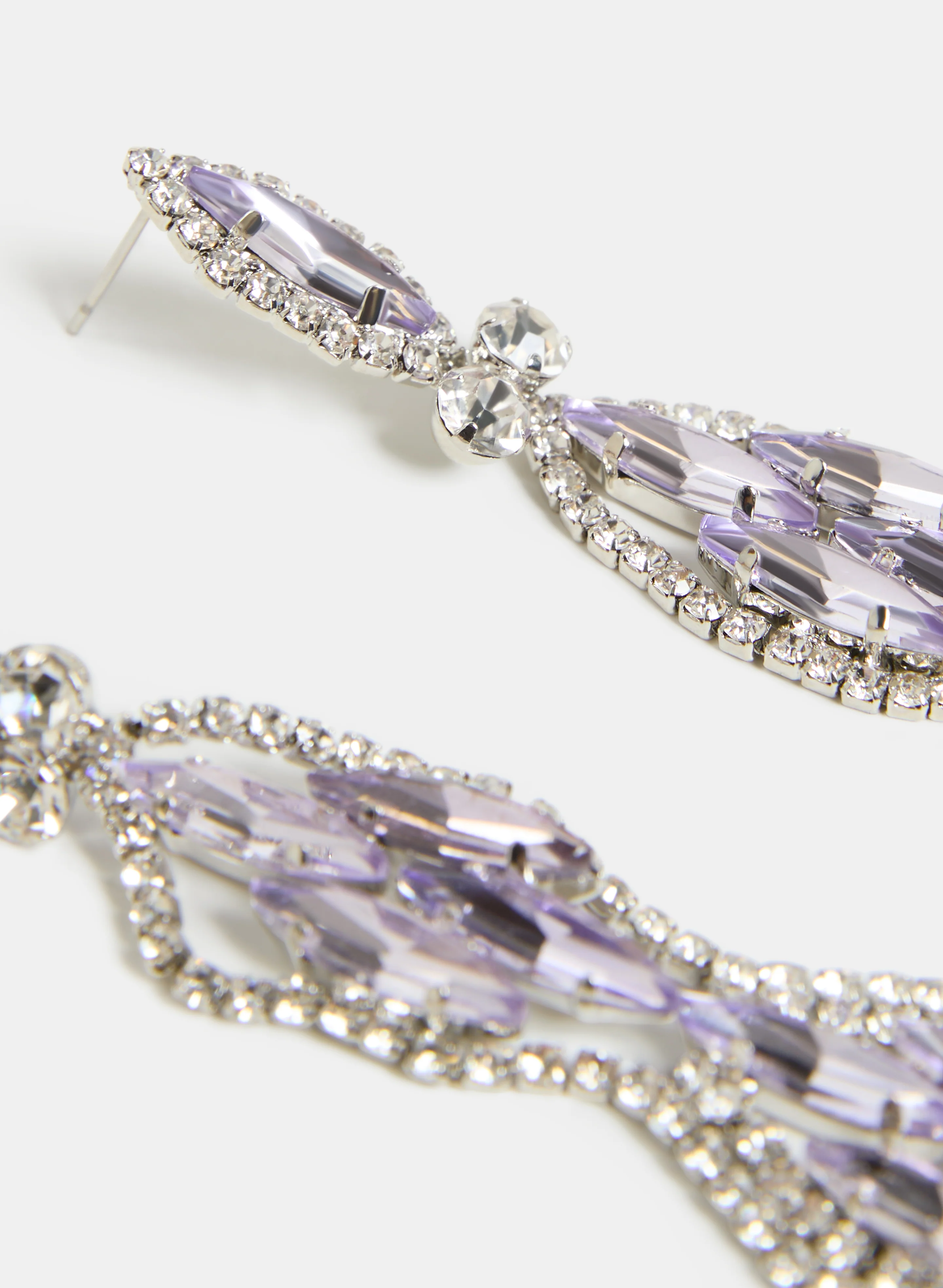 Tiered Linear Crystal Earrings