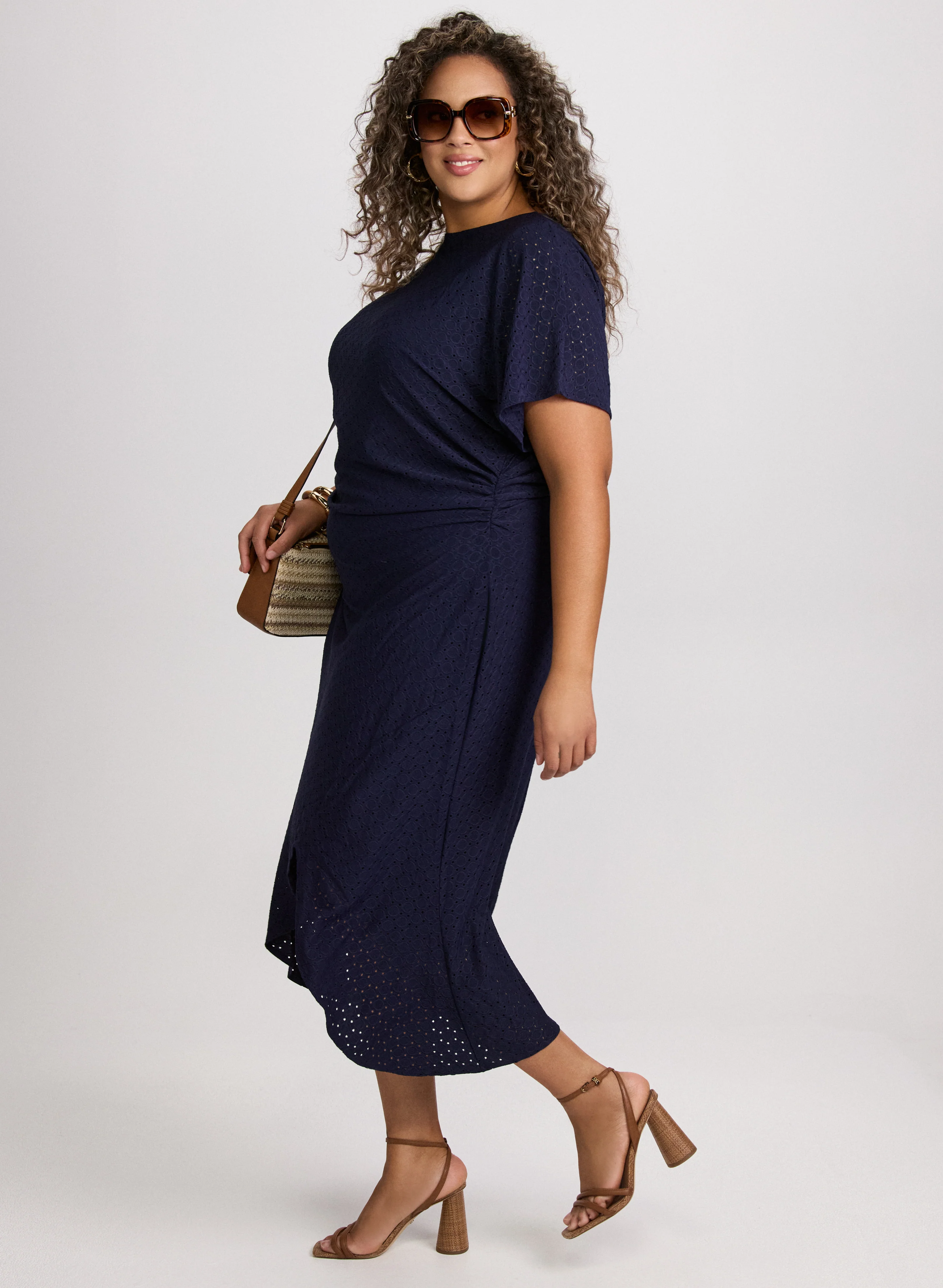 Eyelet Midi Dress