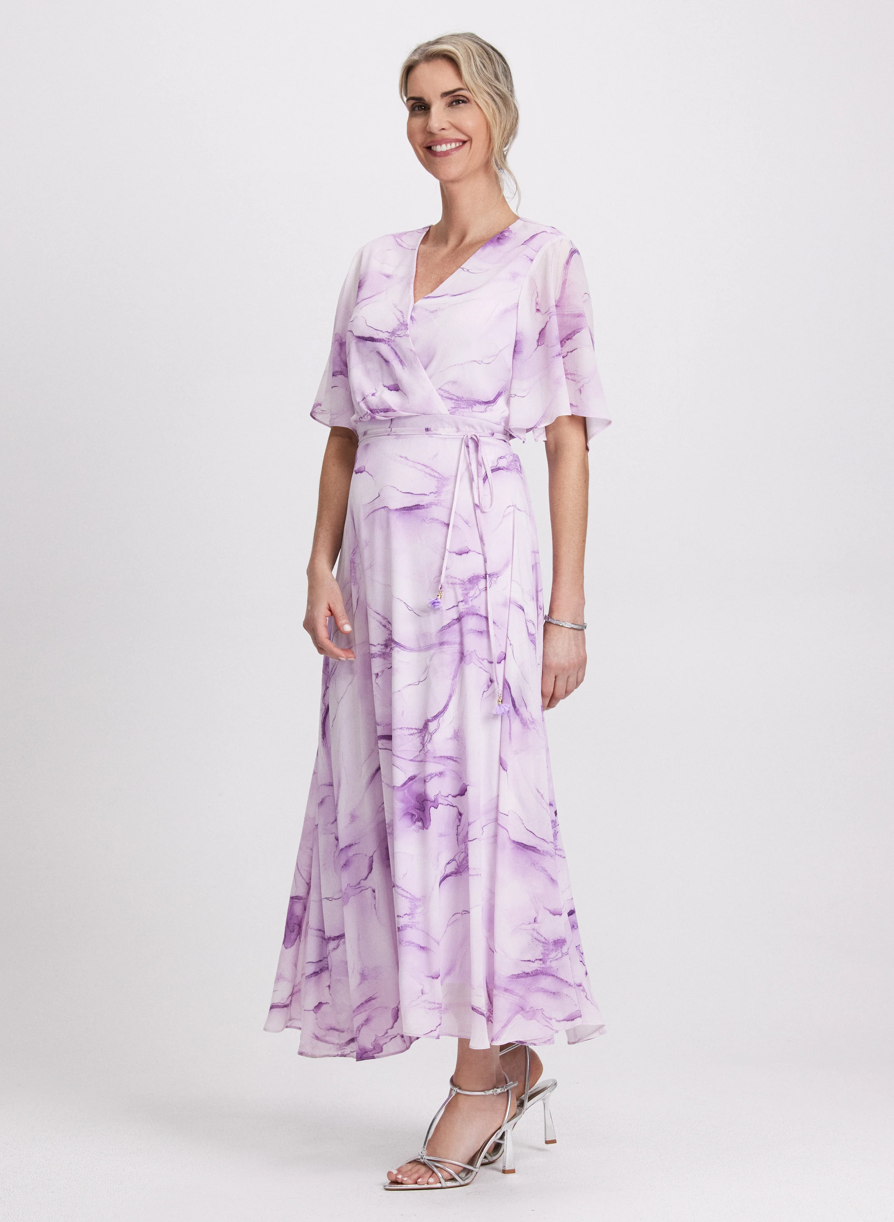 Marbled Chiffon Dress