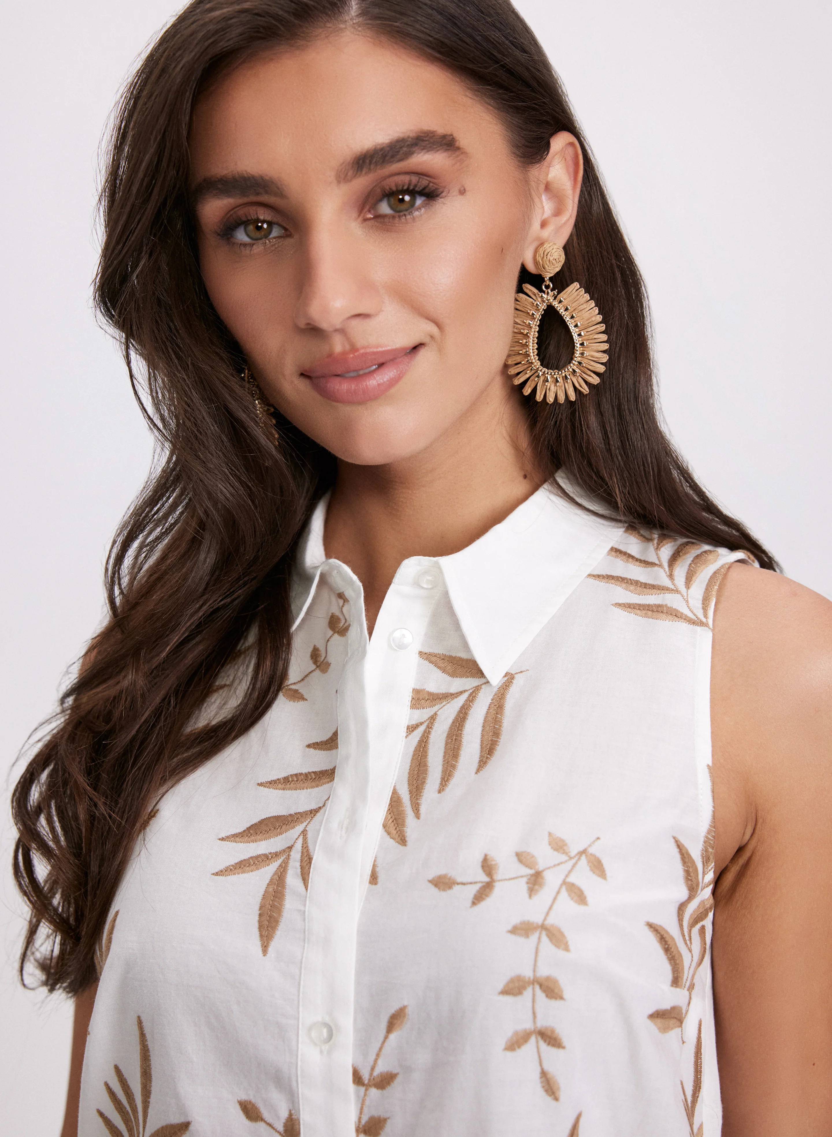 Tropical Embroidered Blouse