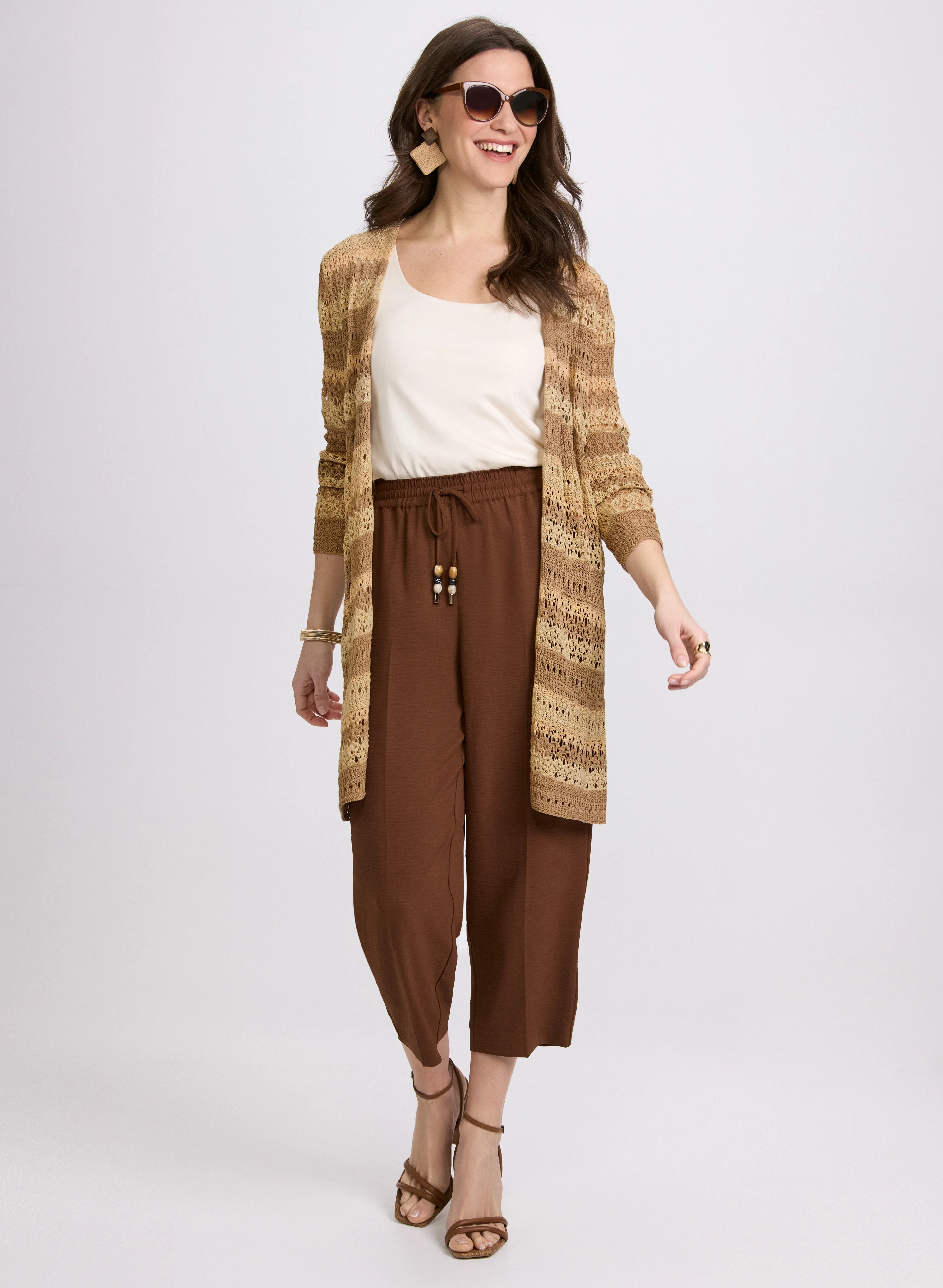 Striped Long Cardigan