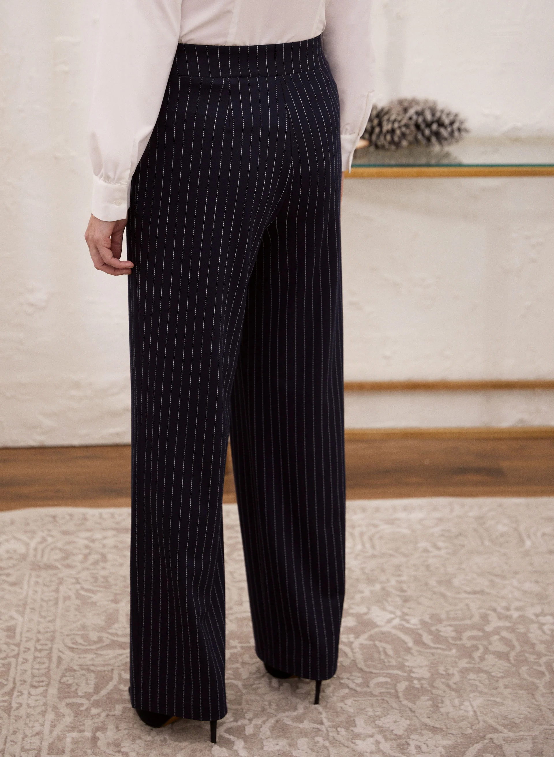 Stripe Print Pull-On Pants