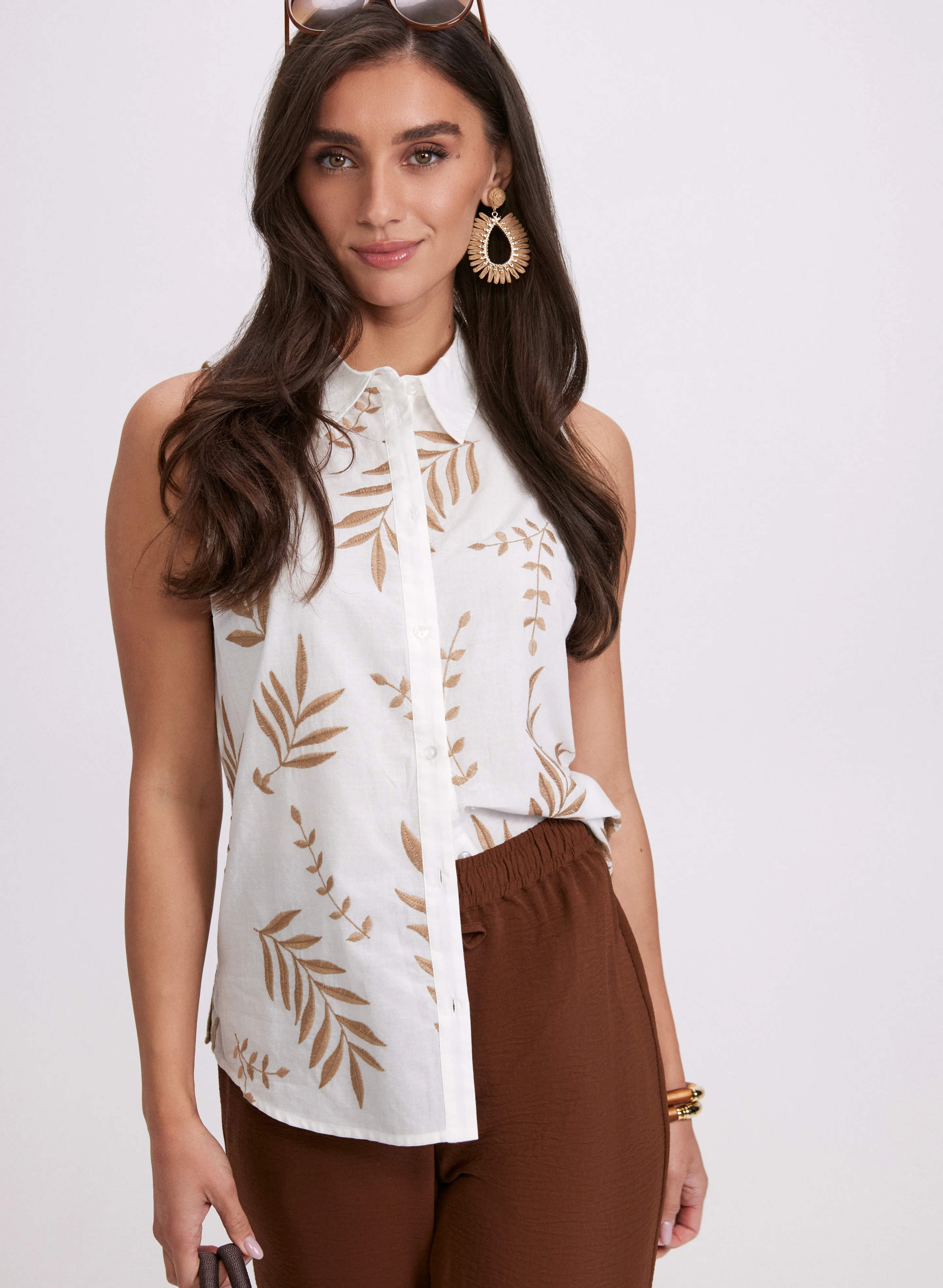 Tropical Embroidered Blouse