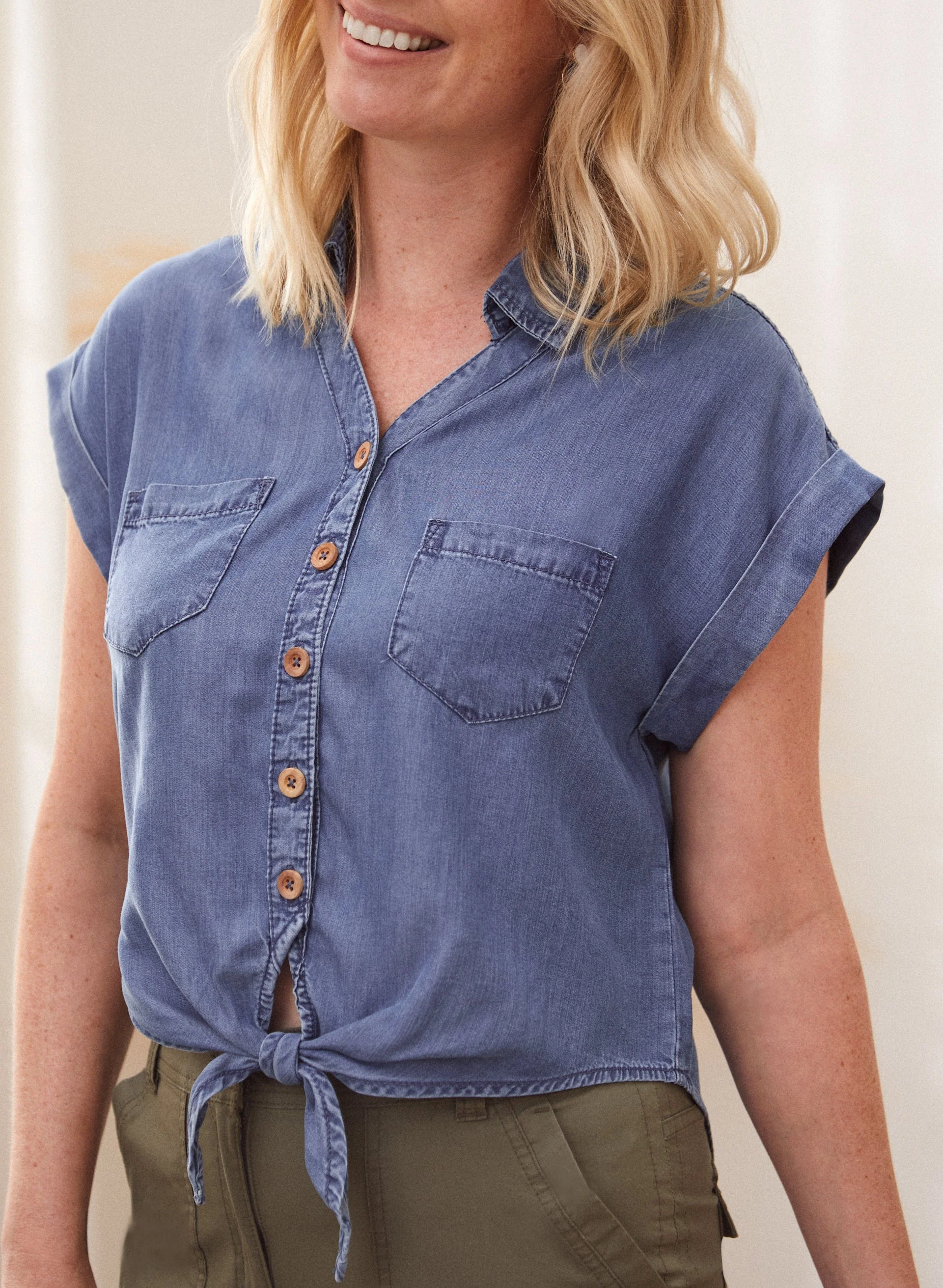 Tie Detail Tencel Blouse