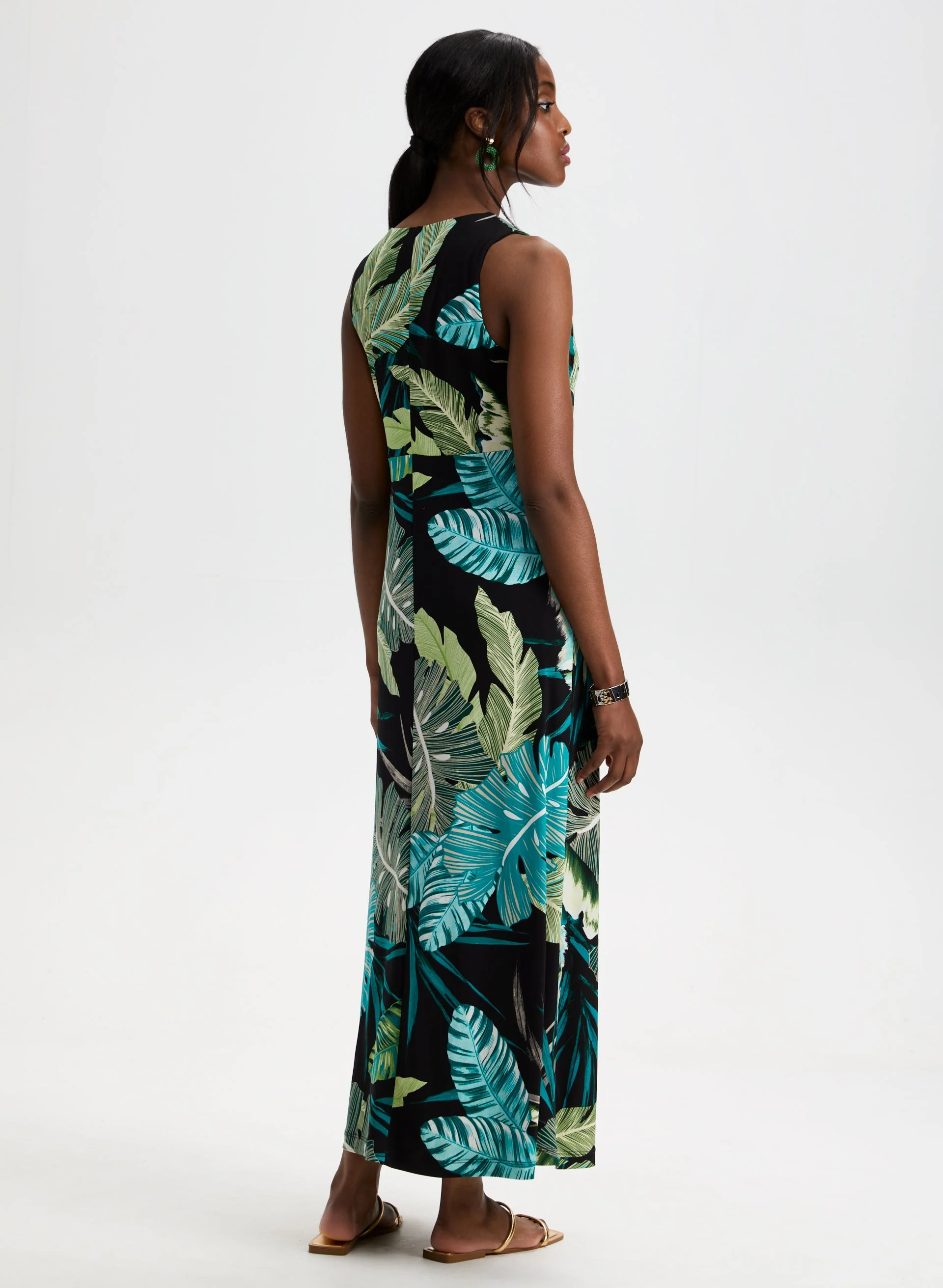 Tropical Print Maxi Dress