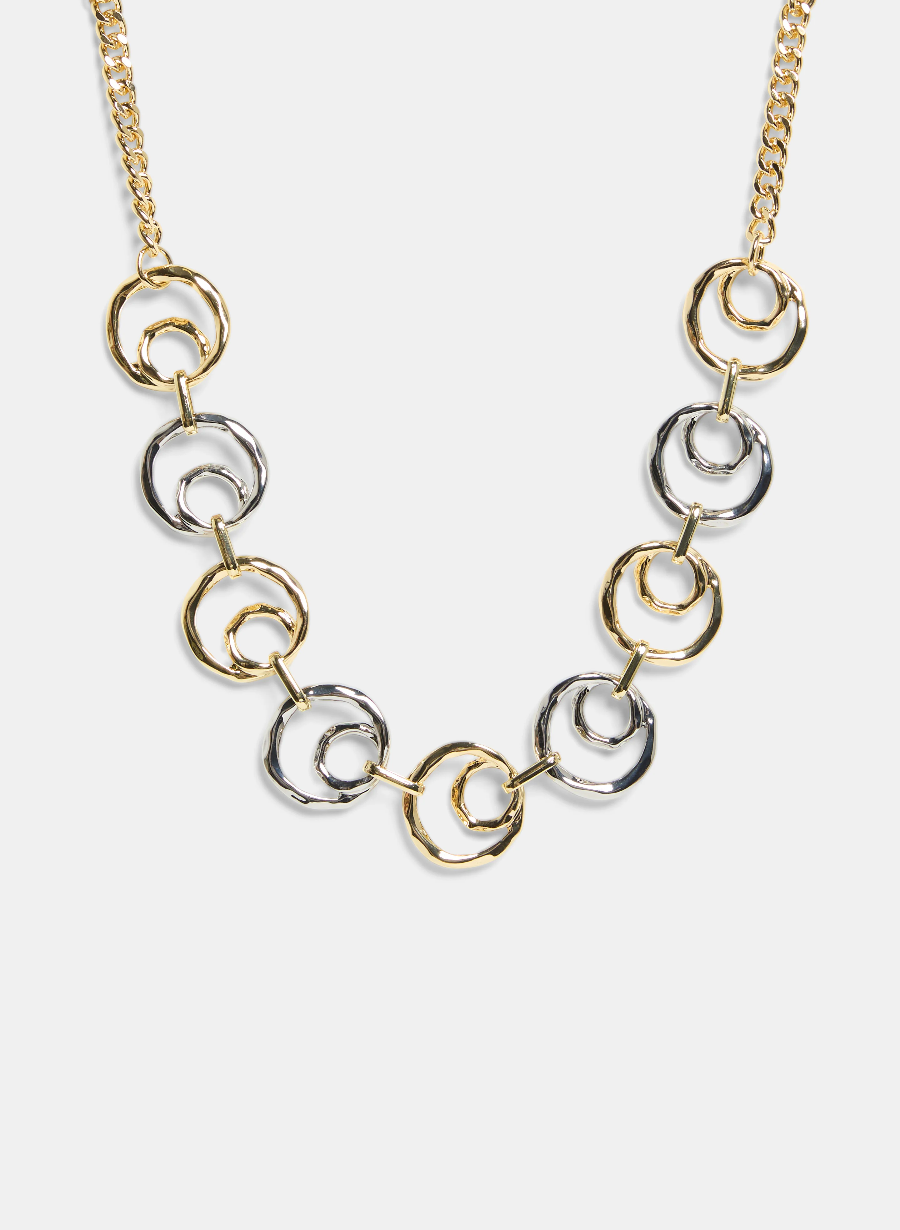 Two-Tone Hoop Chain Necklace