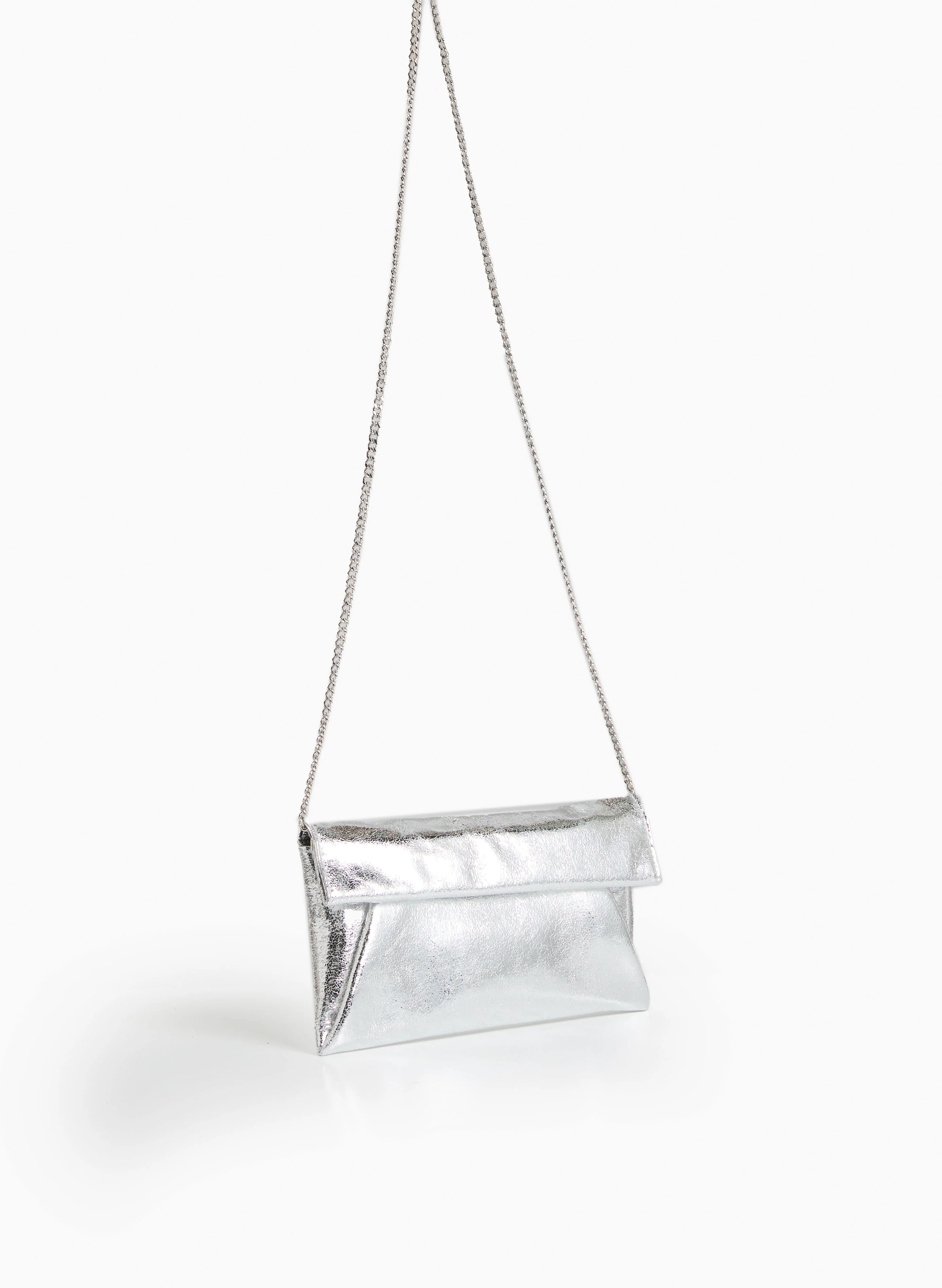 Textured Metallic Envelope Clutch