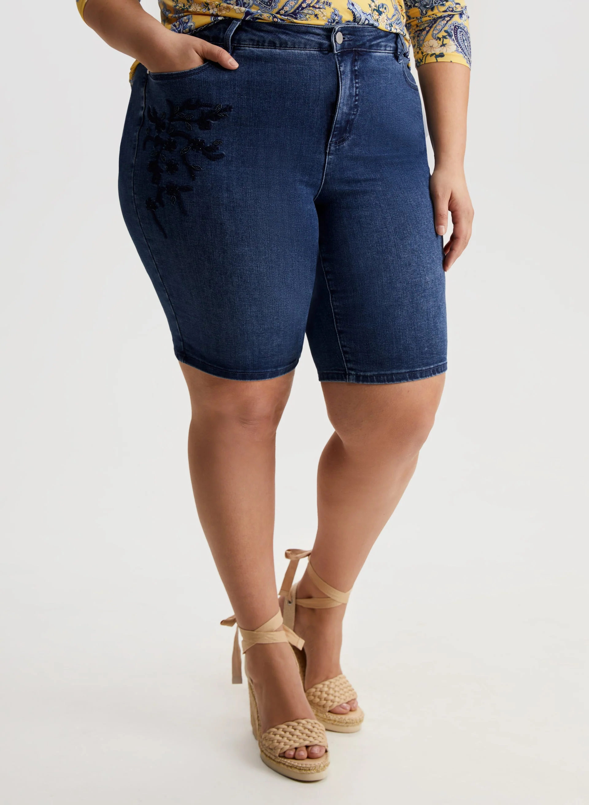 Embroidered Bermuda Shorts