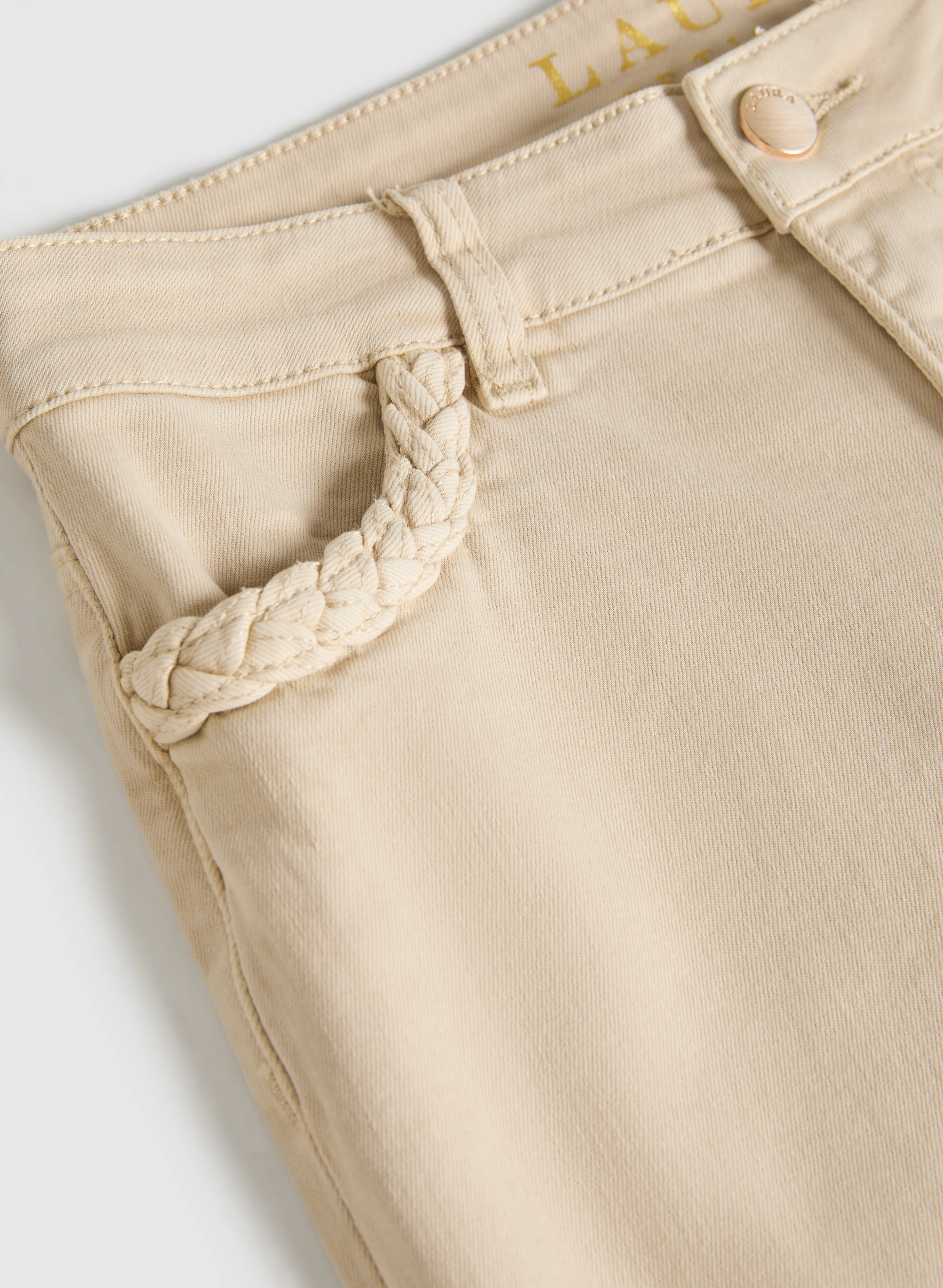 Braided Trim Denim Capris
