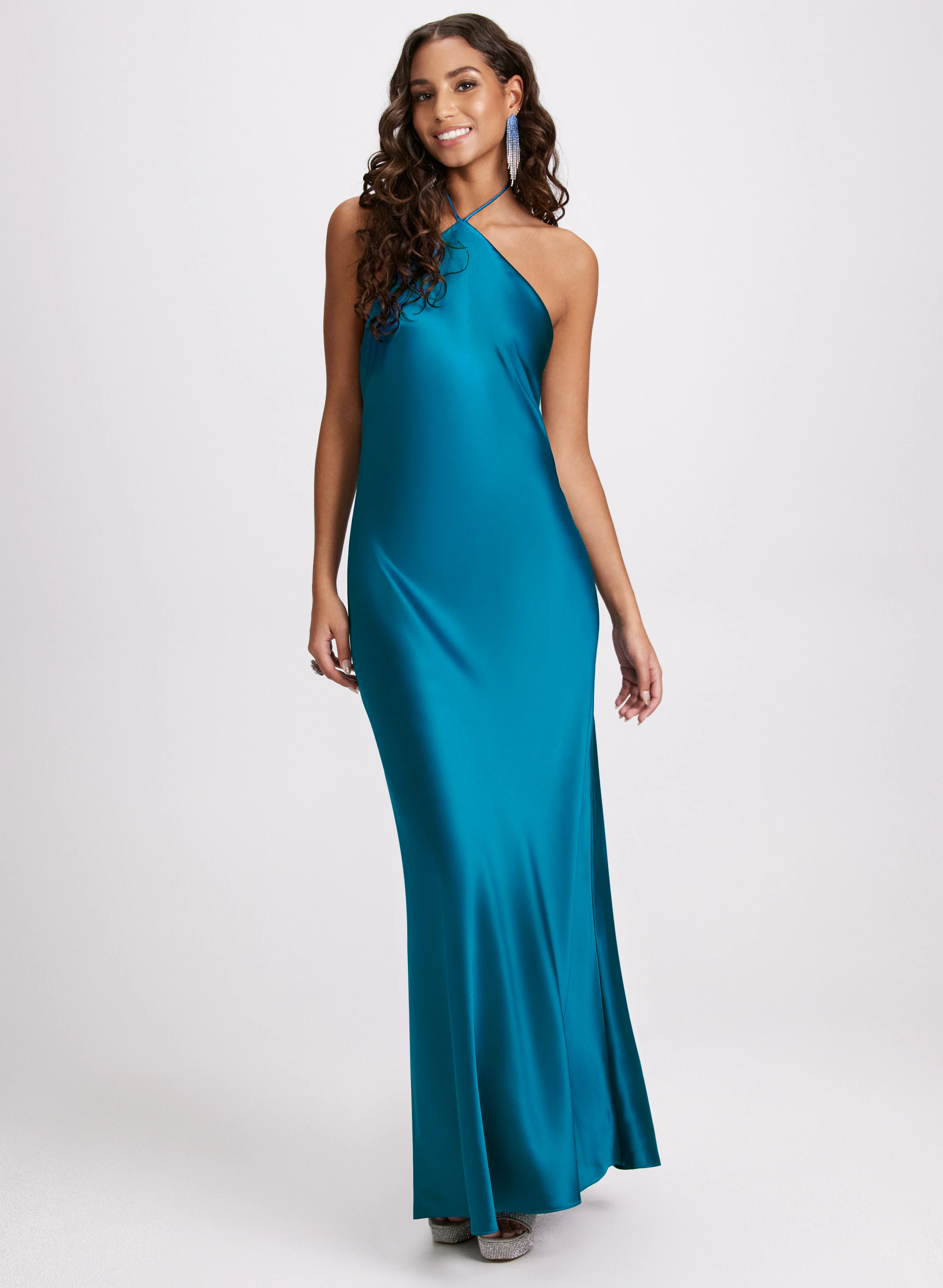 Satin Halter Neck Dress