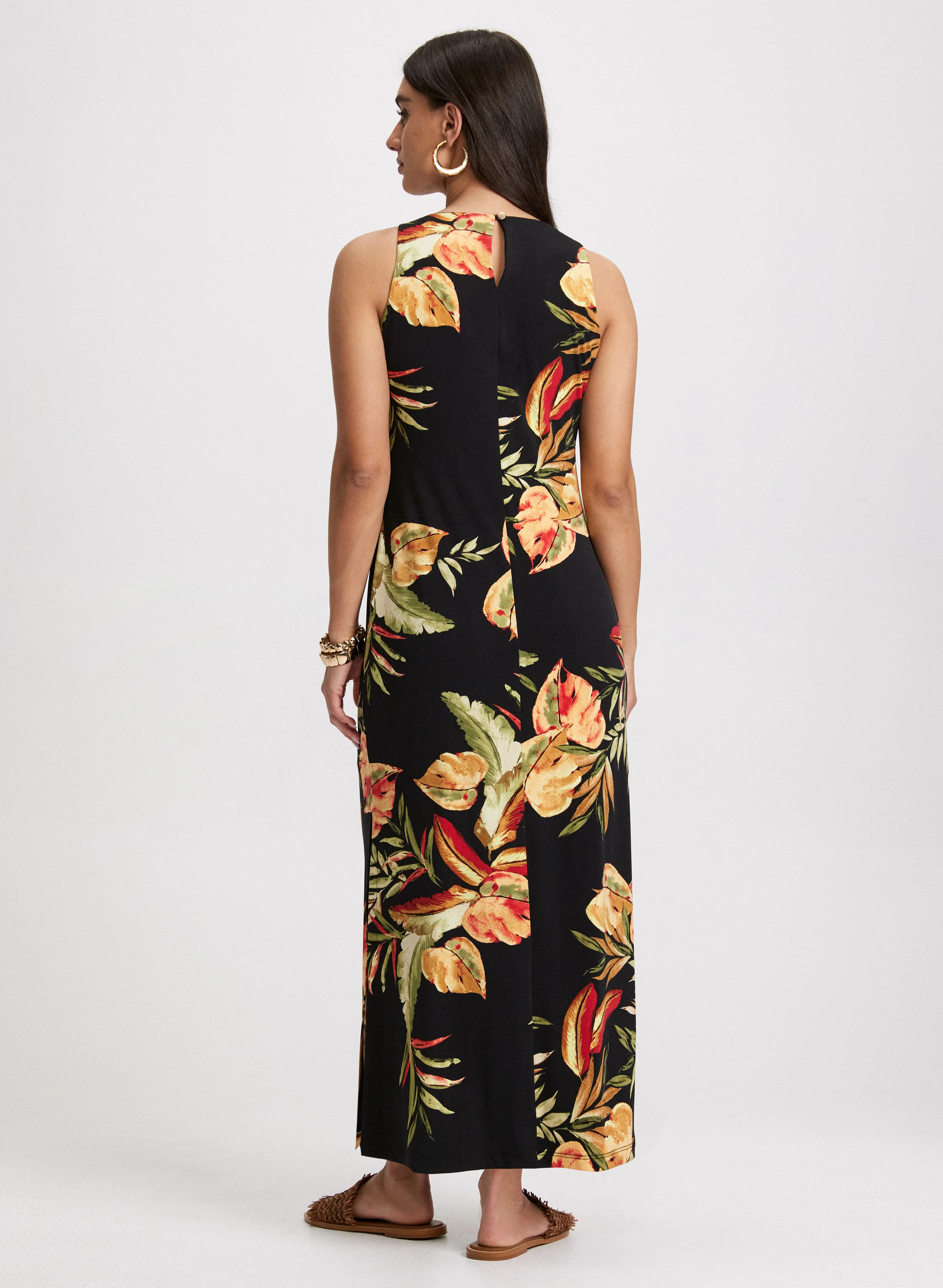 Tropical Print Maxi Dress