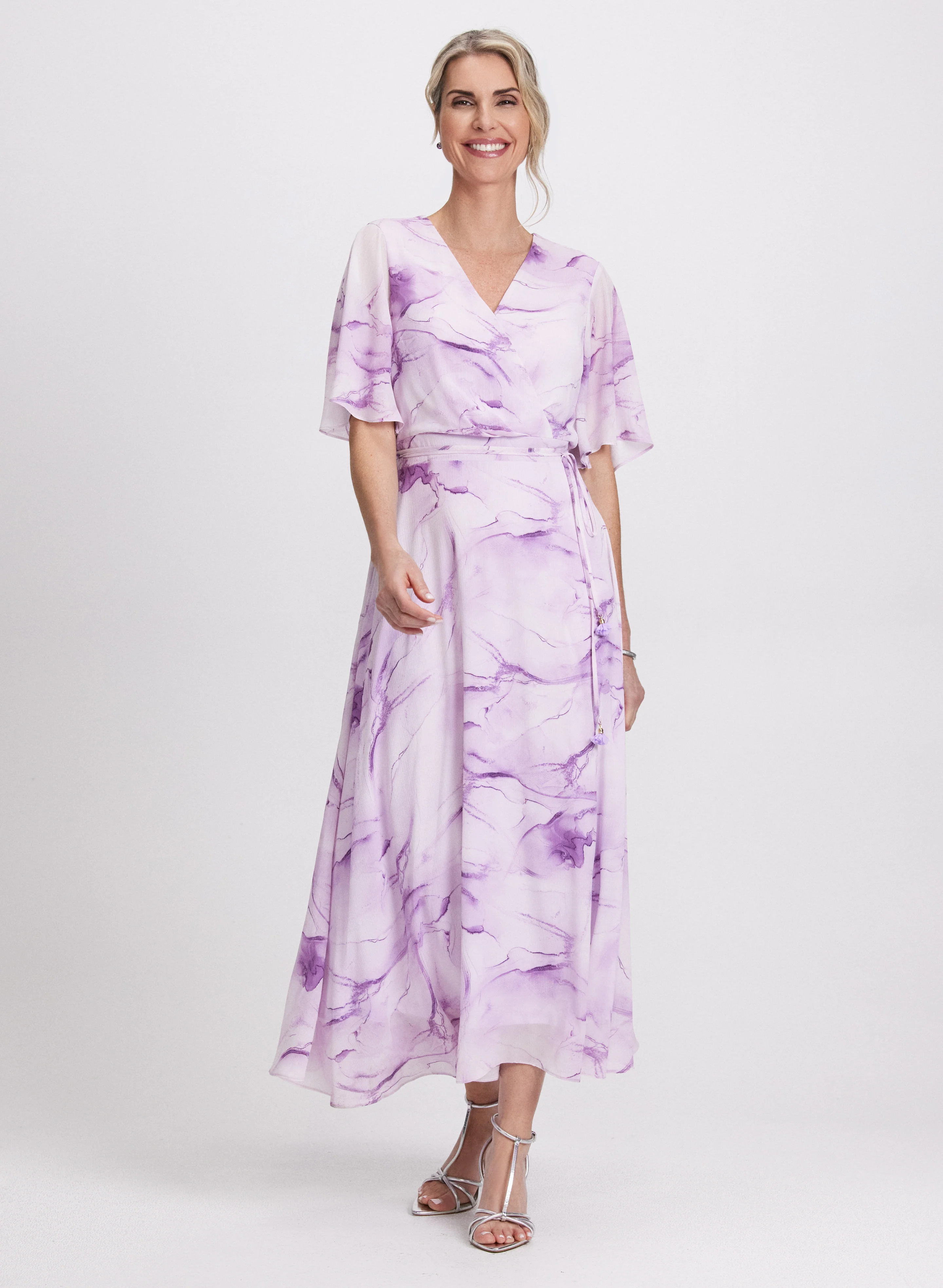 Marbled Chiffon Dress
