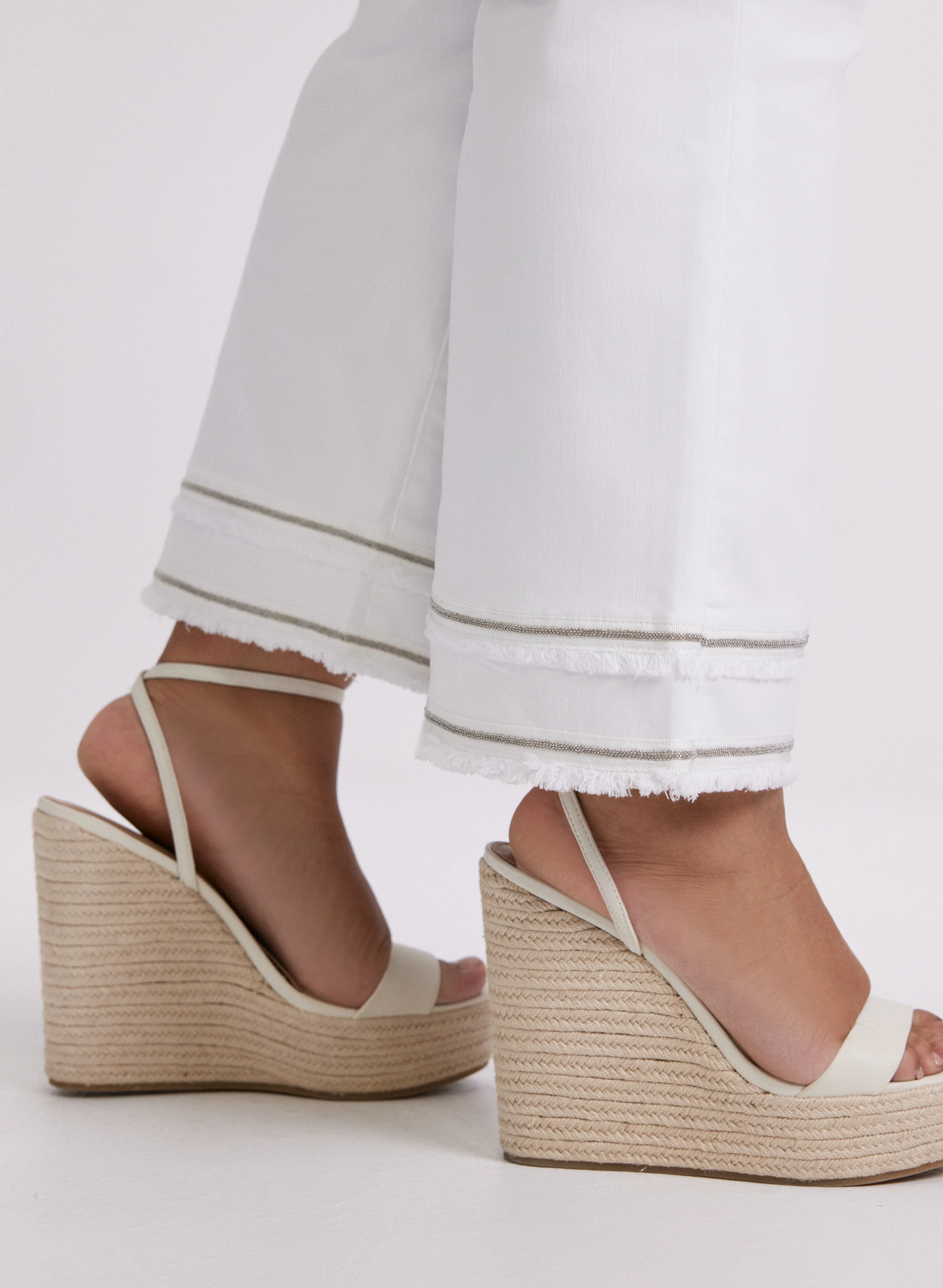 Joseph Ribkoff - Stone Trim Flare-Leg Jeans