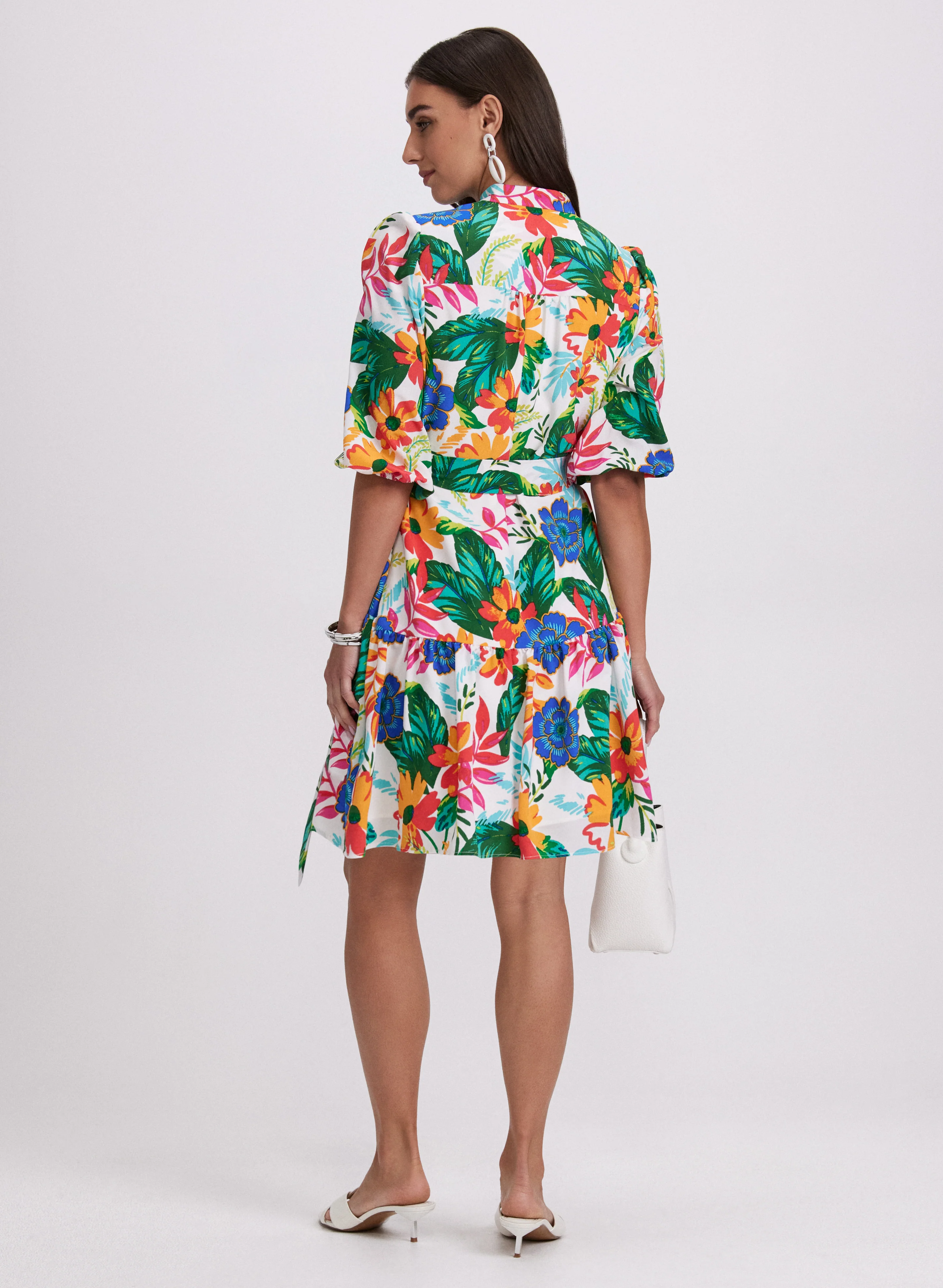 Tropical Floral Print Dress