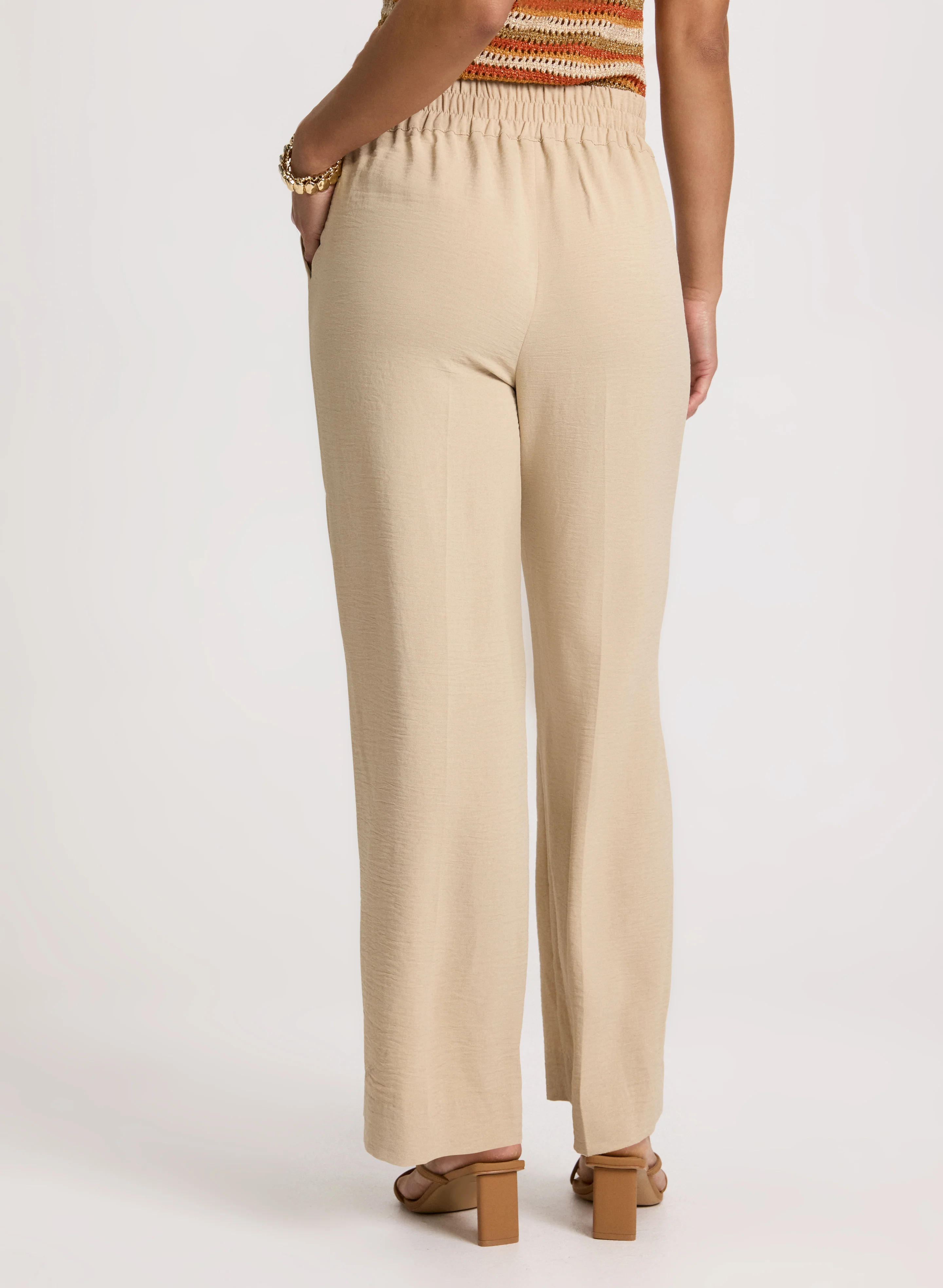 Wide-Leg Crepe Pants
