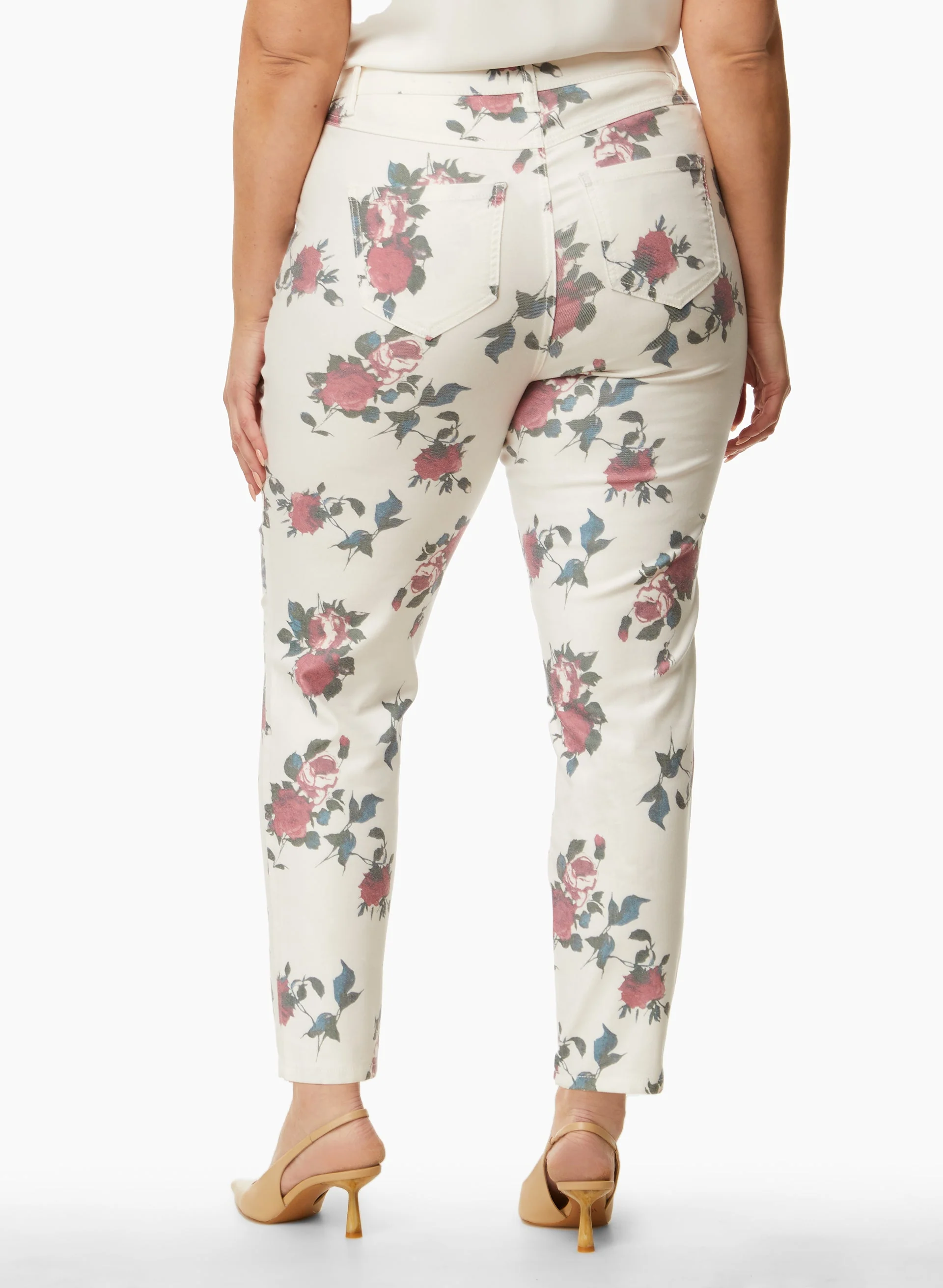 Floral Print Slim Leg Jeans