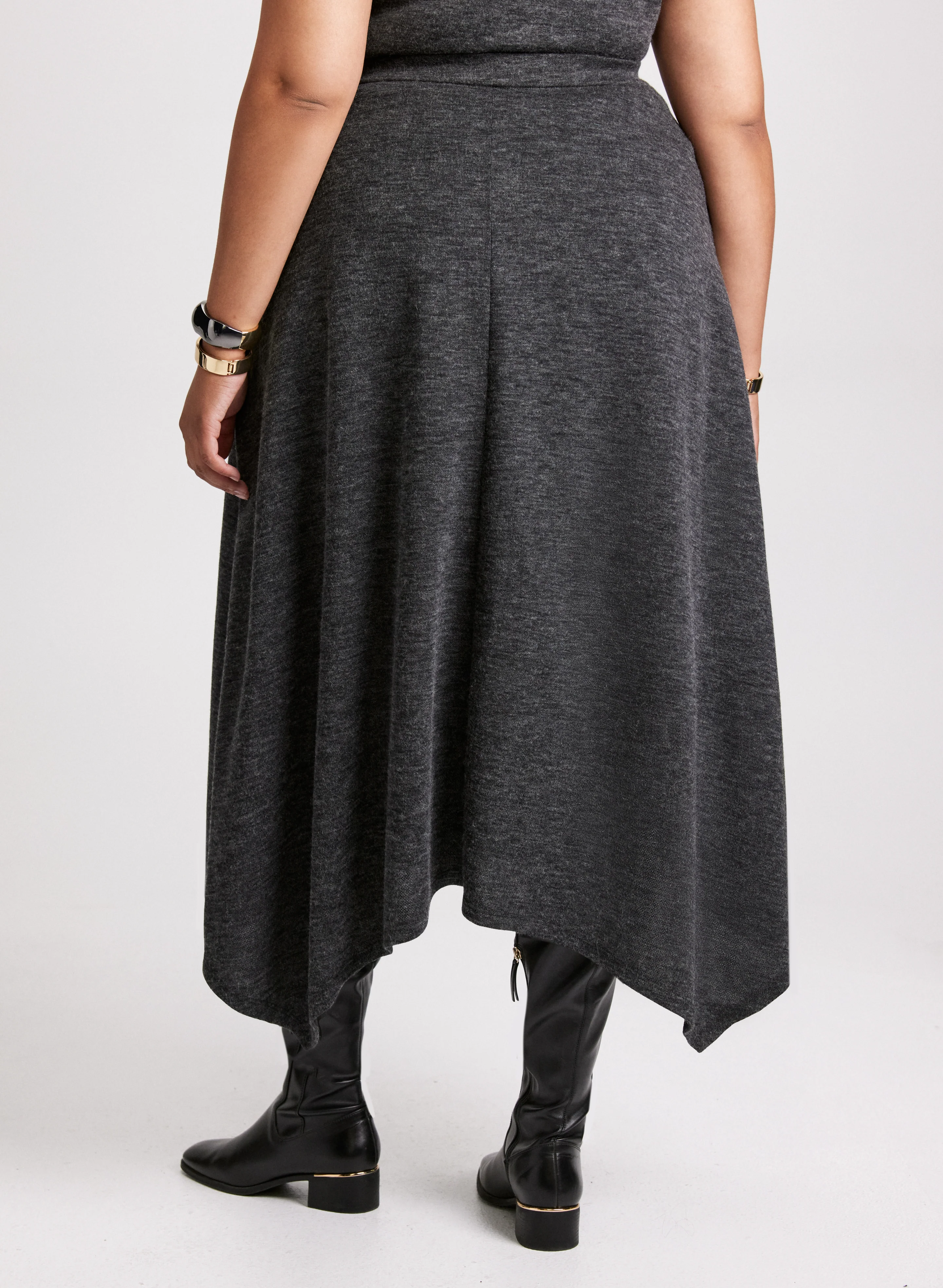 Asymmetrical Hem Pull-On Skirt