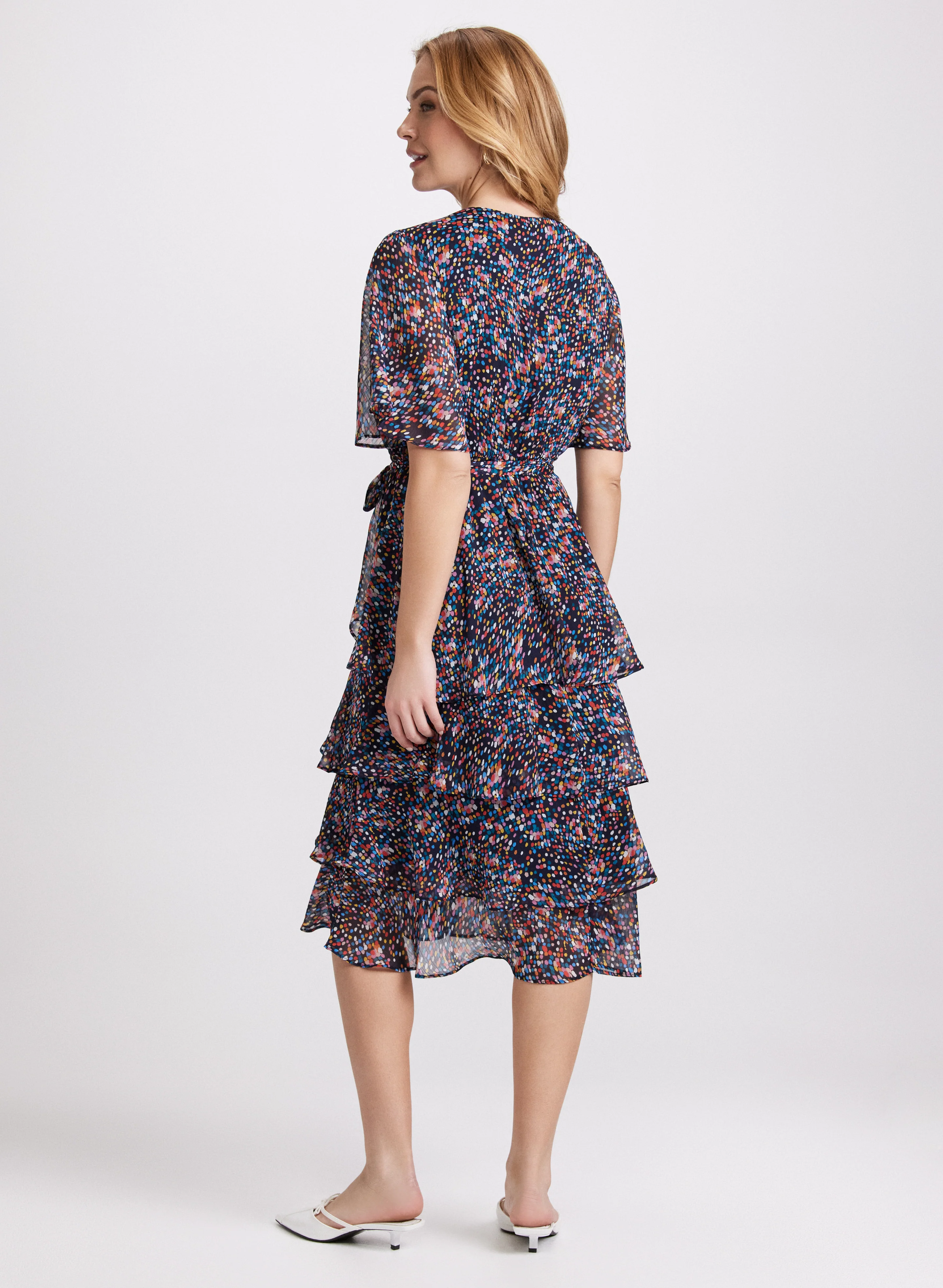 Tiered Confetti Print Dress