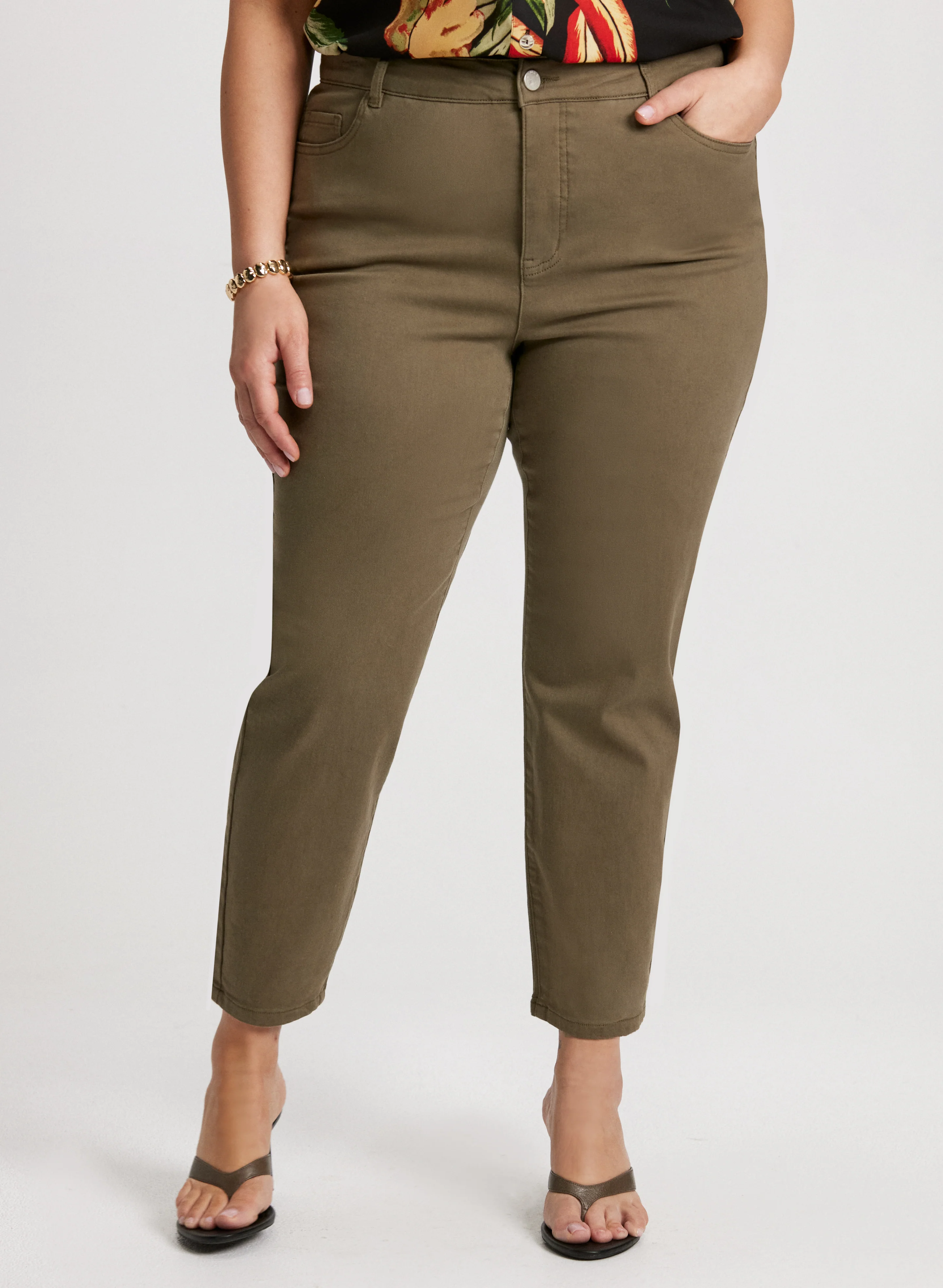 High Rise Slim Leg Jeans