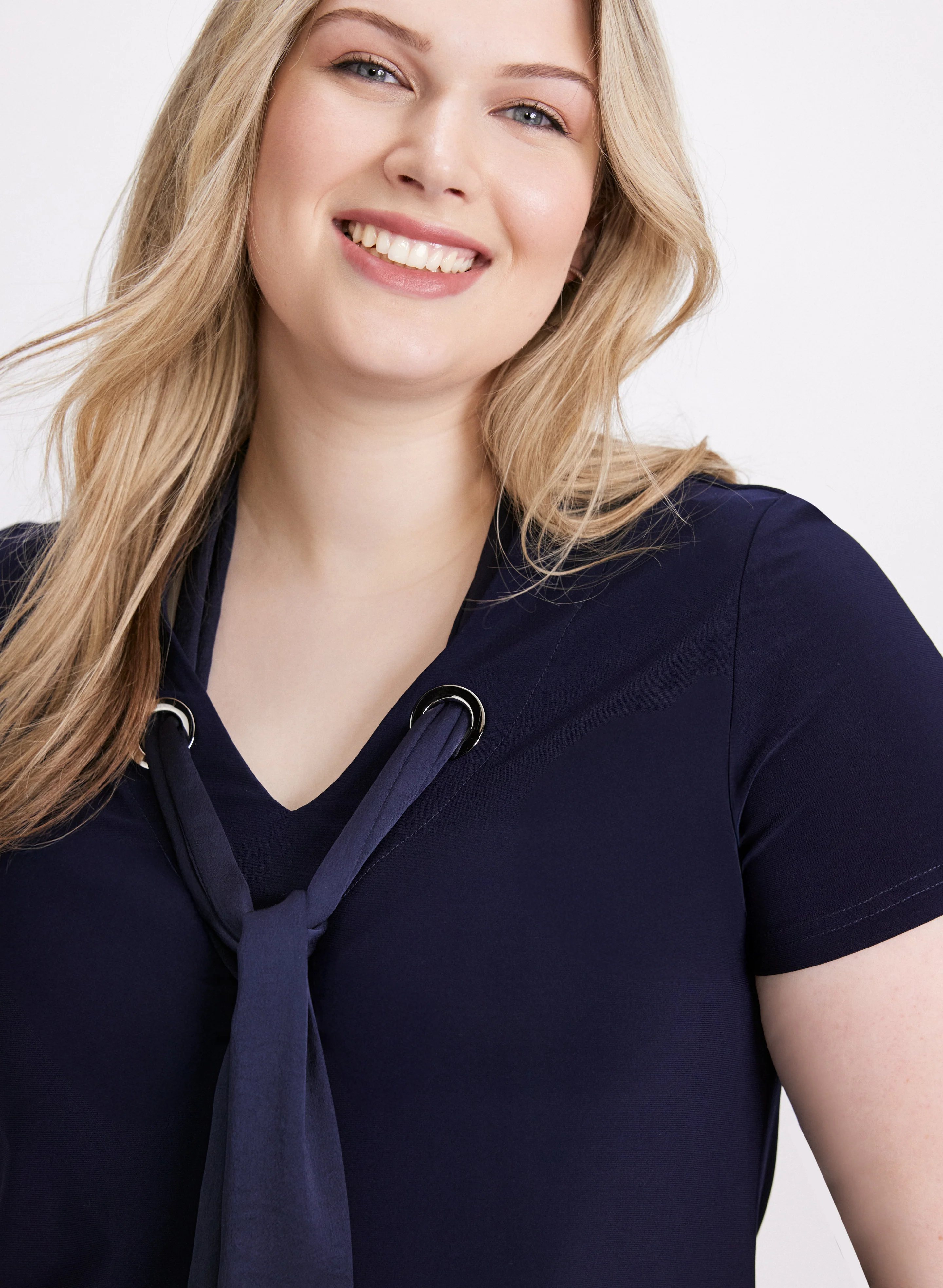 Joseph Ribkoff - V-Neck Tie Top