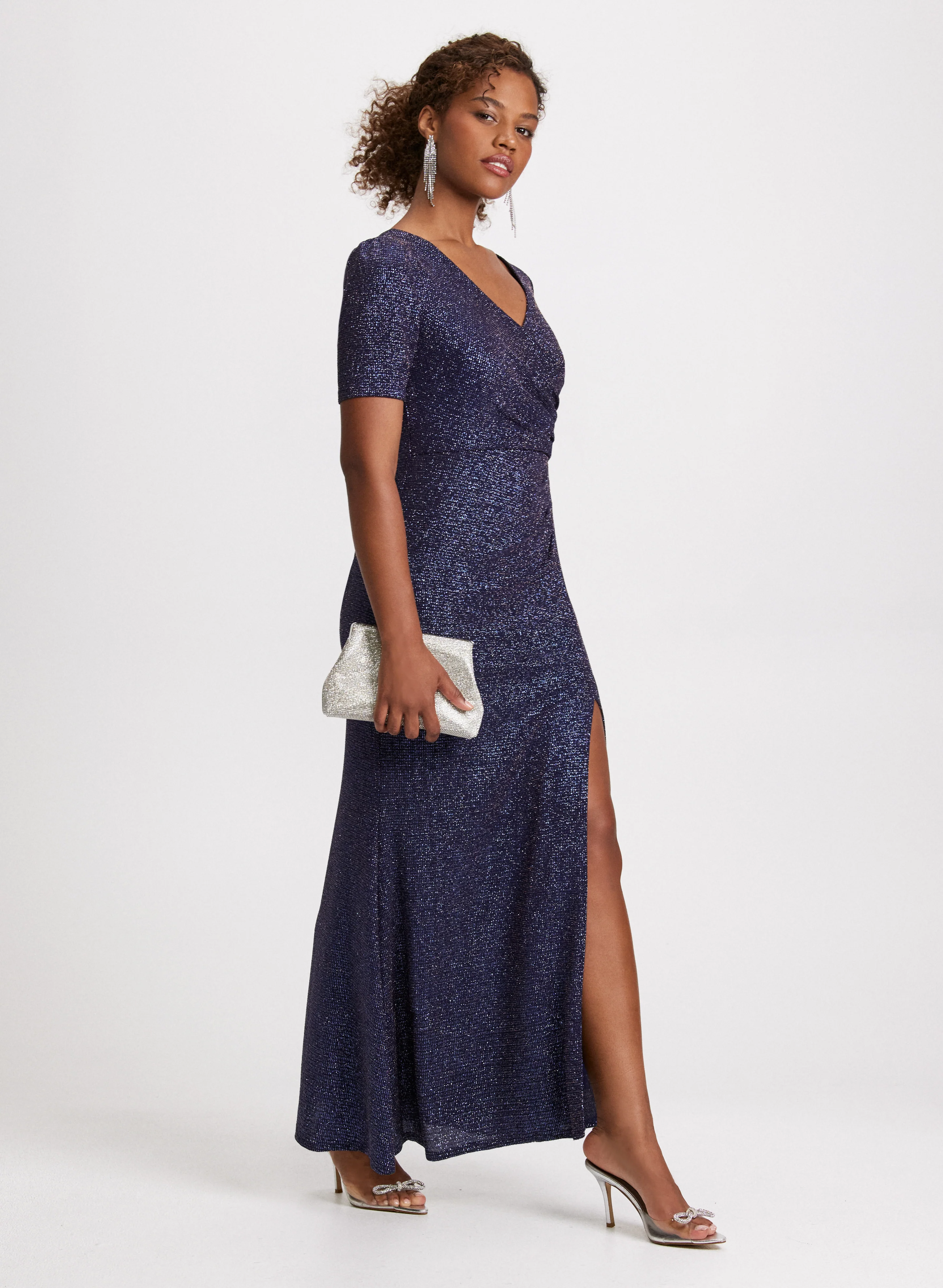 Shimmering Short Sleeve Dress
