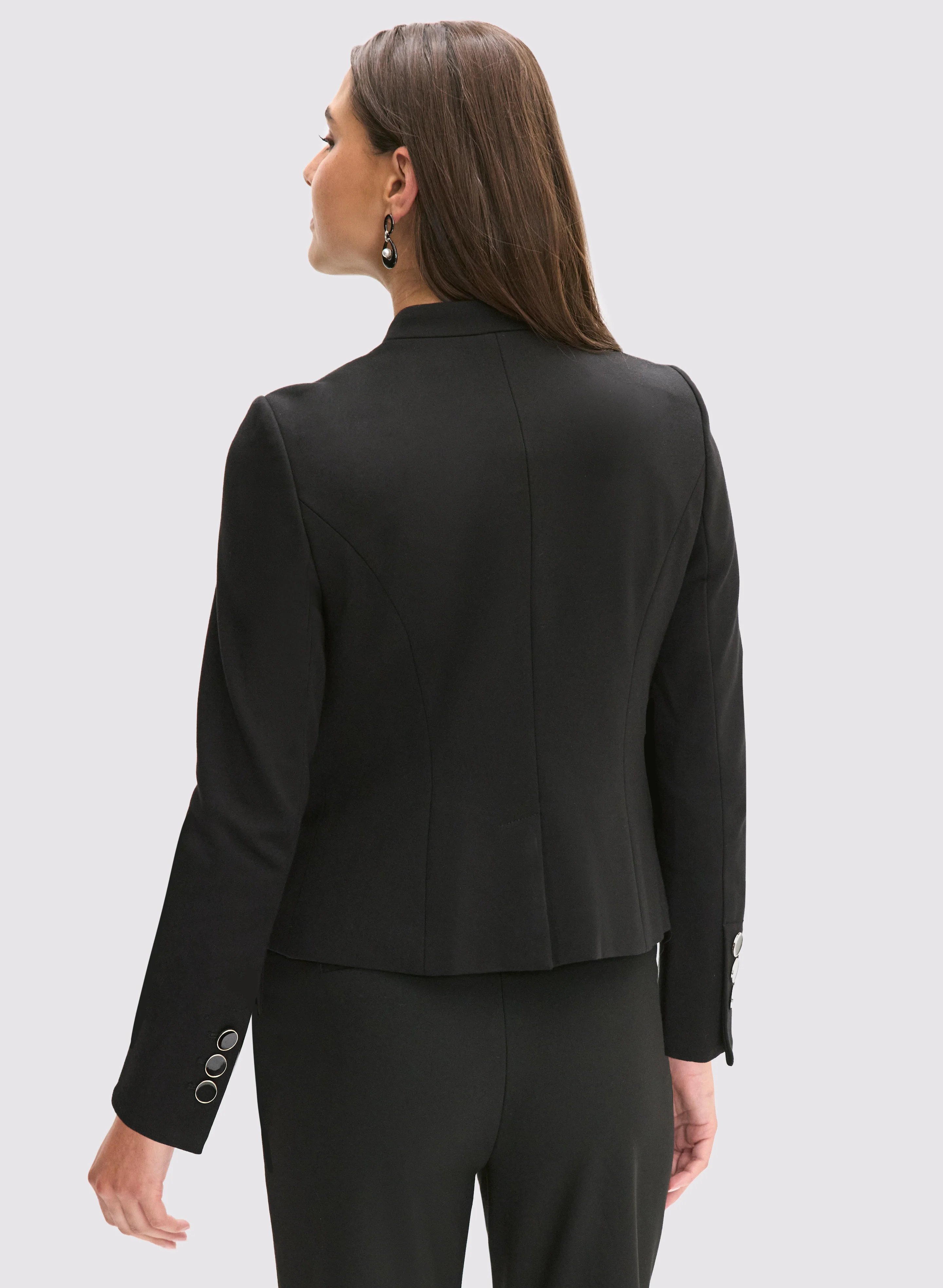 Stand Collar Button-Down Jacket