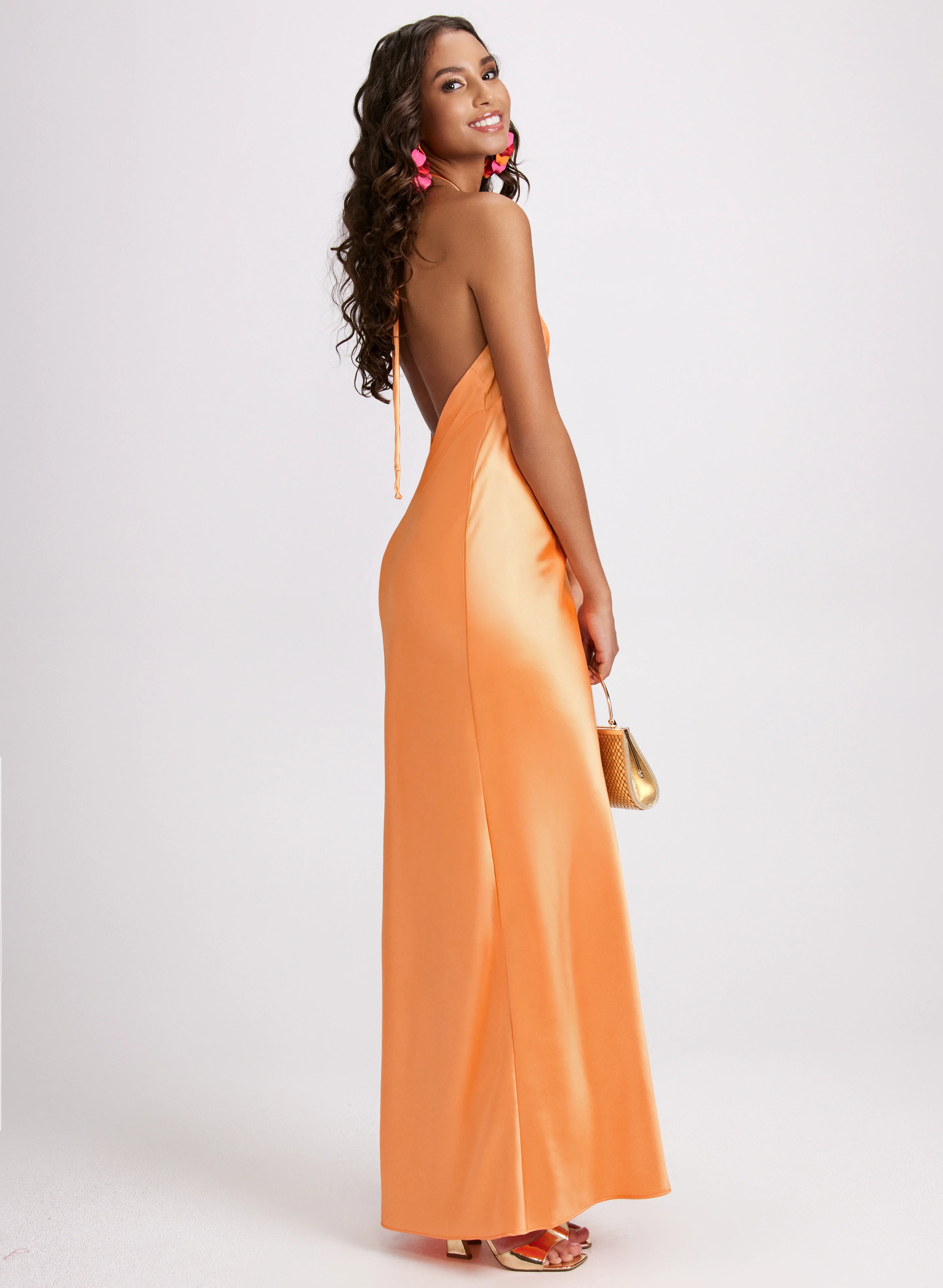 Satin Halter Neck Dress