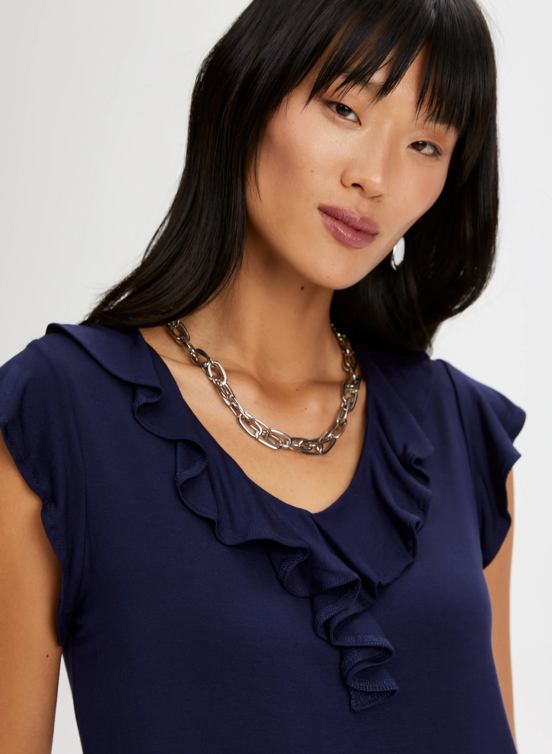 Cap Sleeve Ruffle Tee