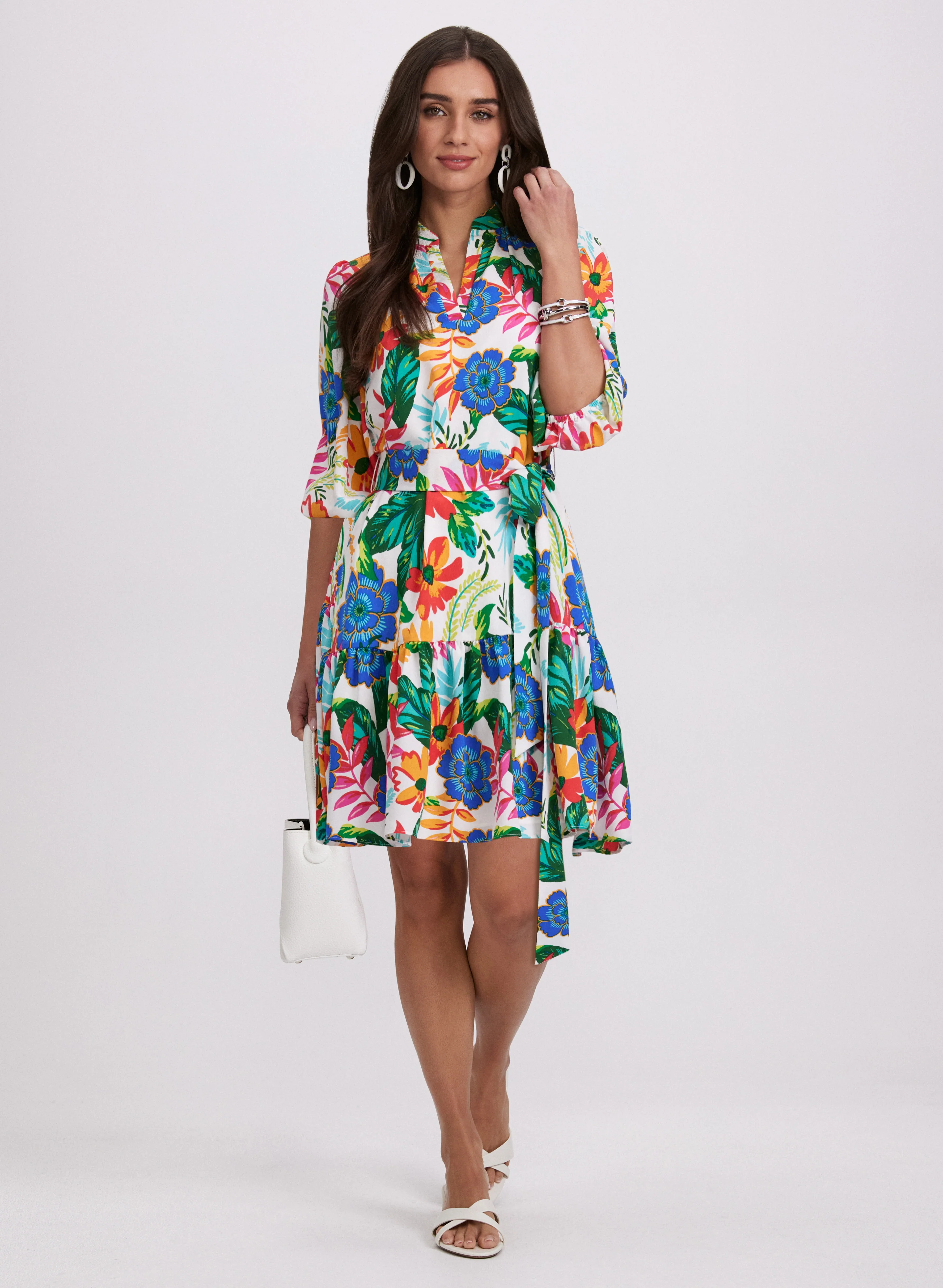 Tropical Floral Print Dress