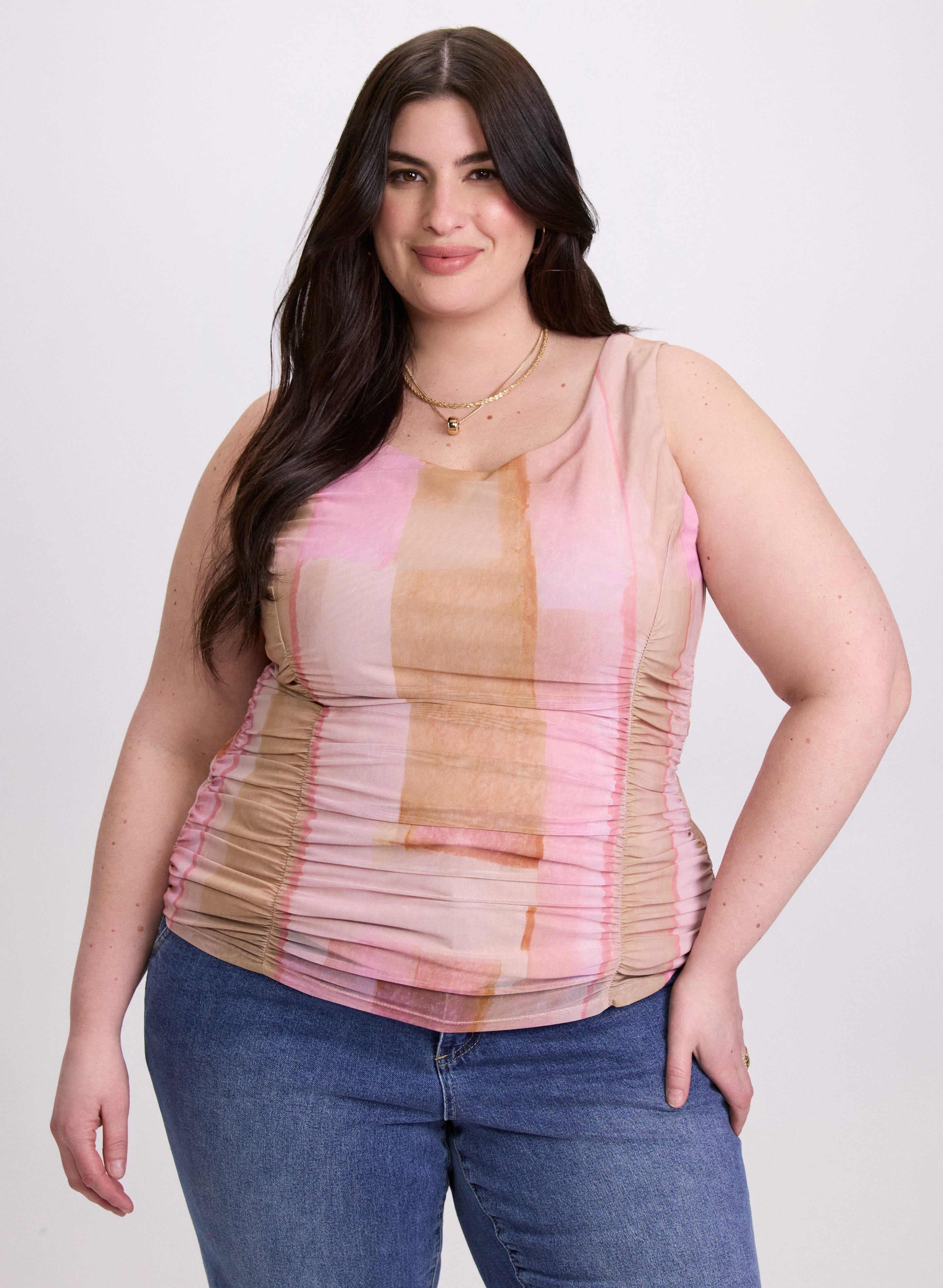 Printed Mesh Tank Top
