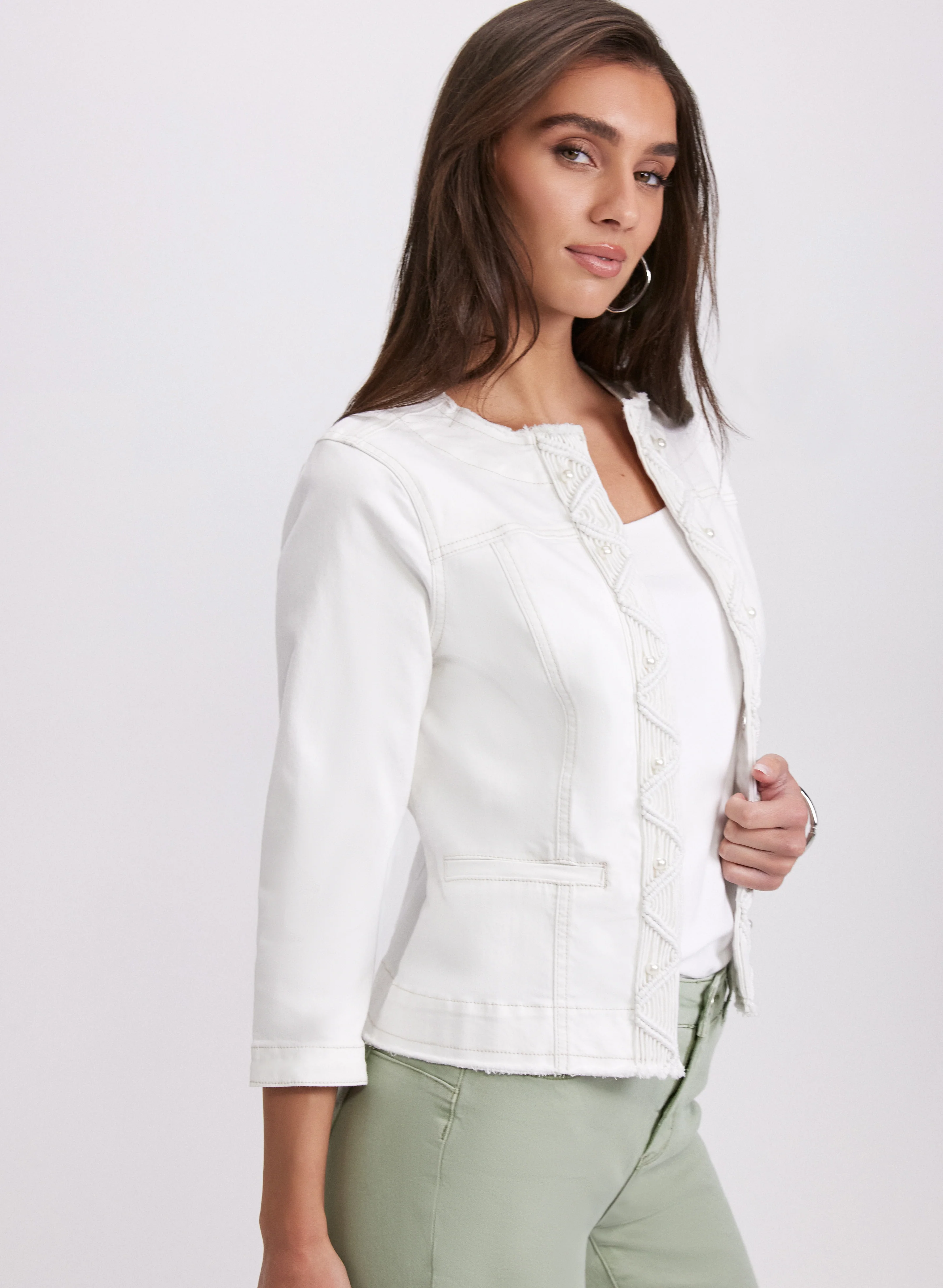 Braided Trim Denim Jacket