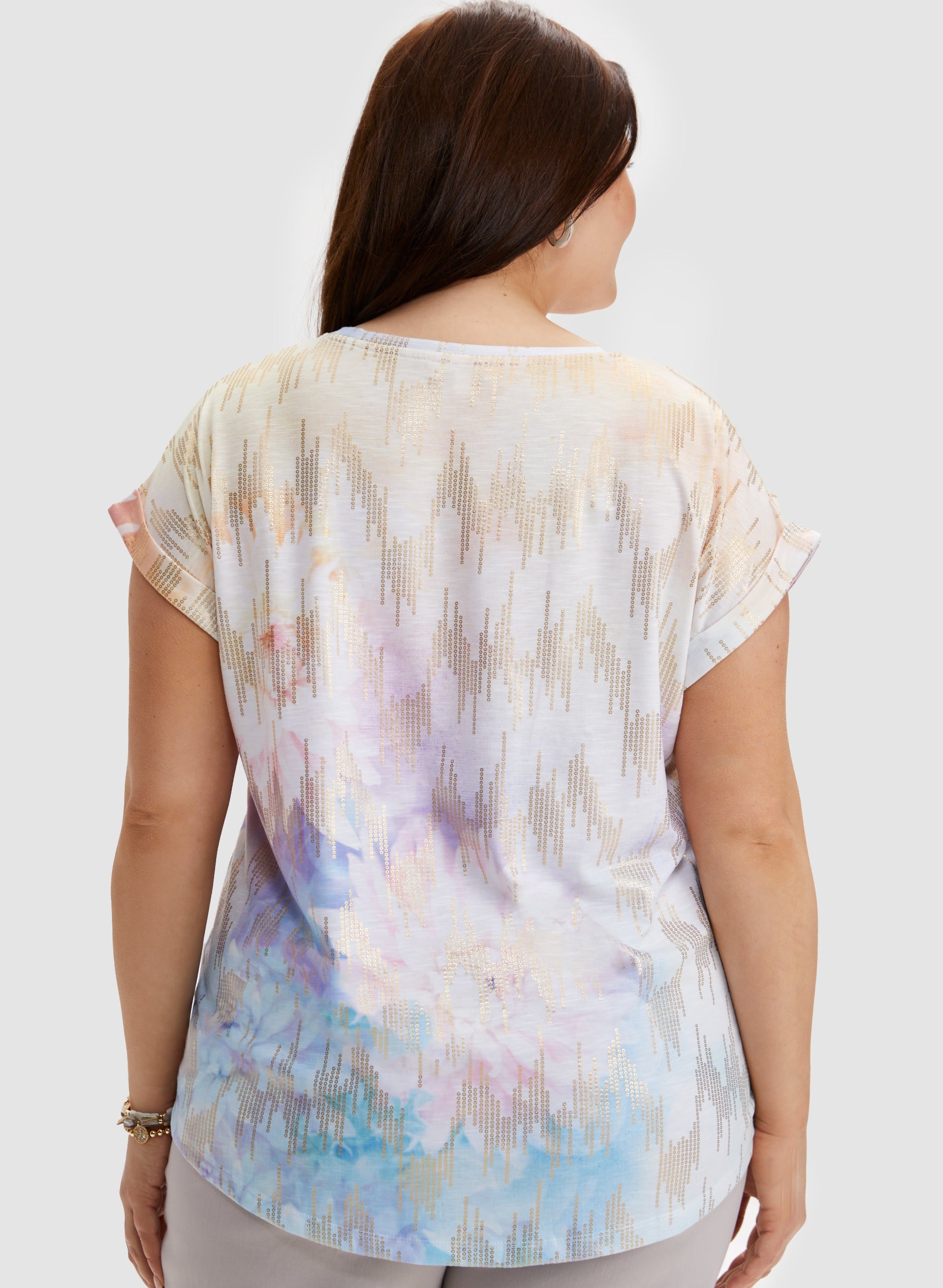 Abstract Floral Print Tee