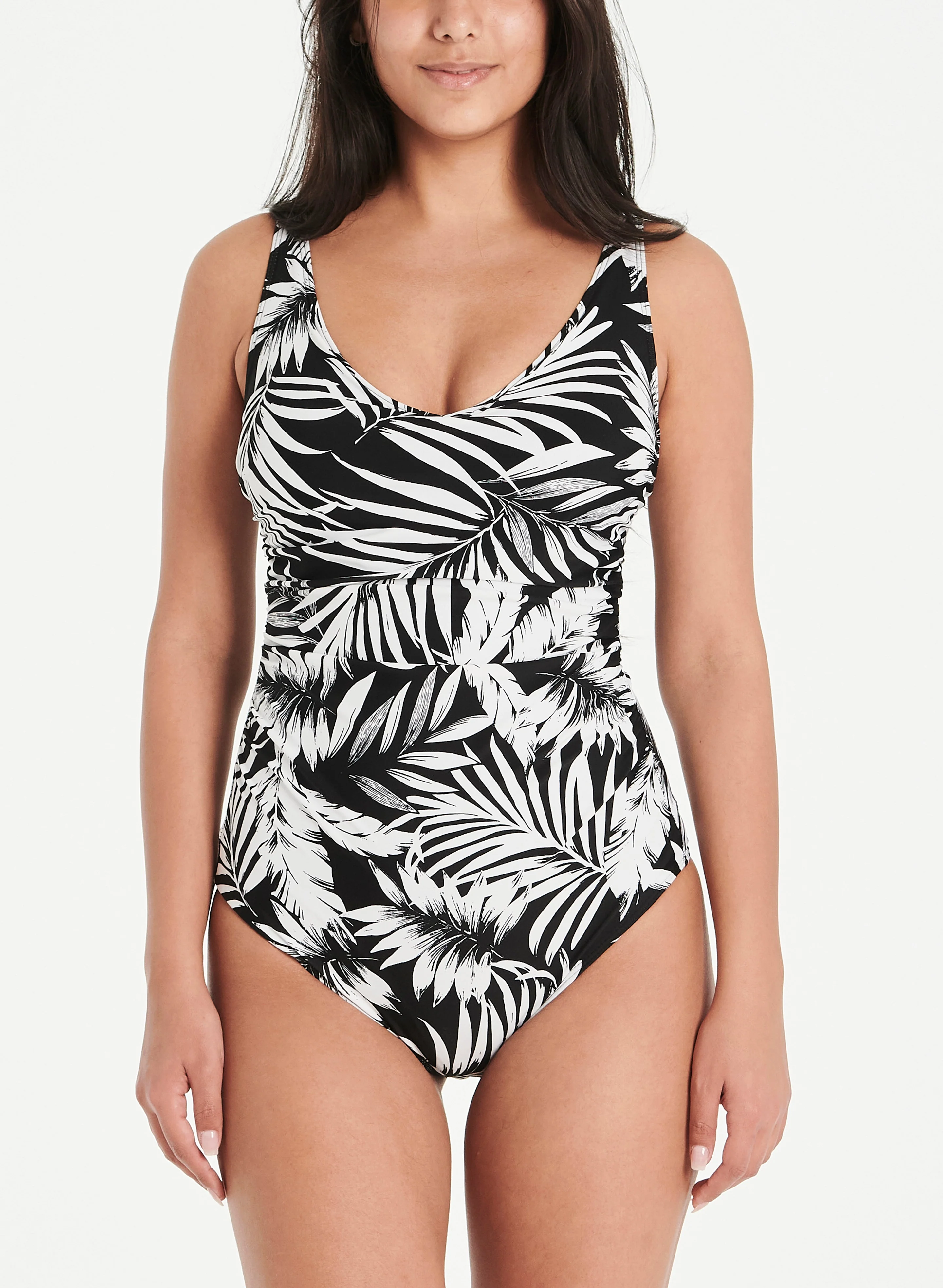 Leaf Print One-Piece Swimsuit