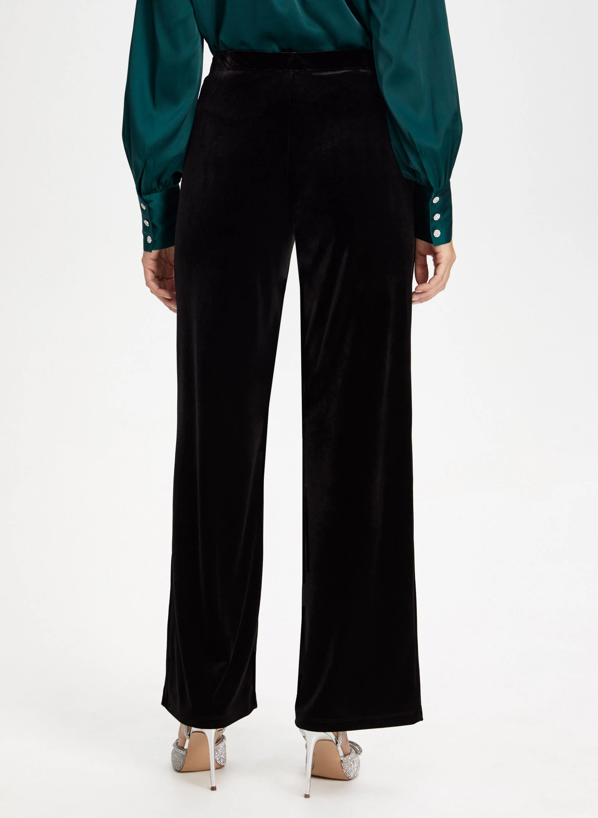 Olivia Velour Wide-Leg Pants – Tall