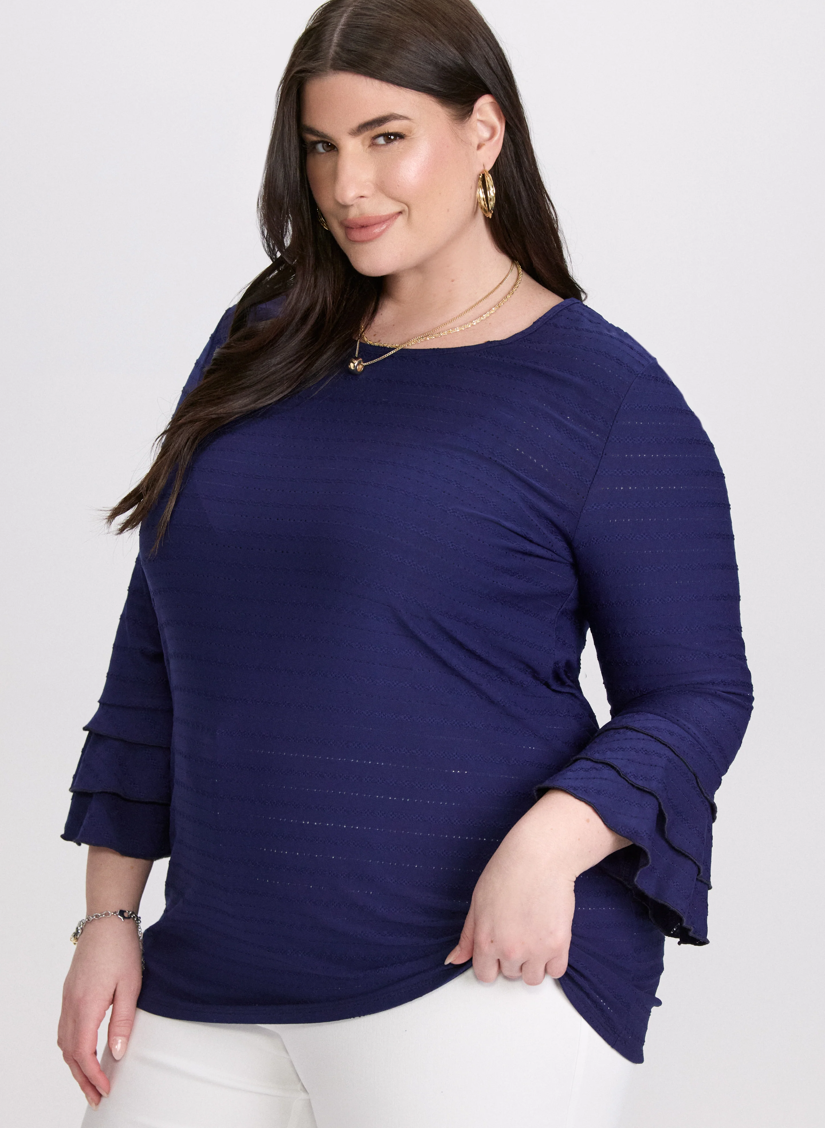 Embroidered Bell Sleeve Top