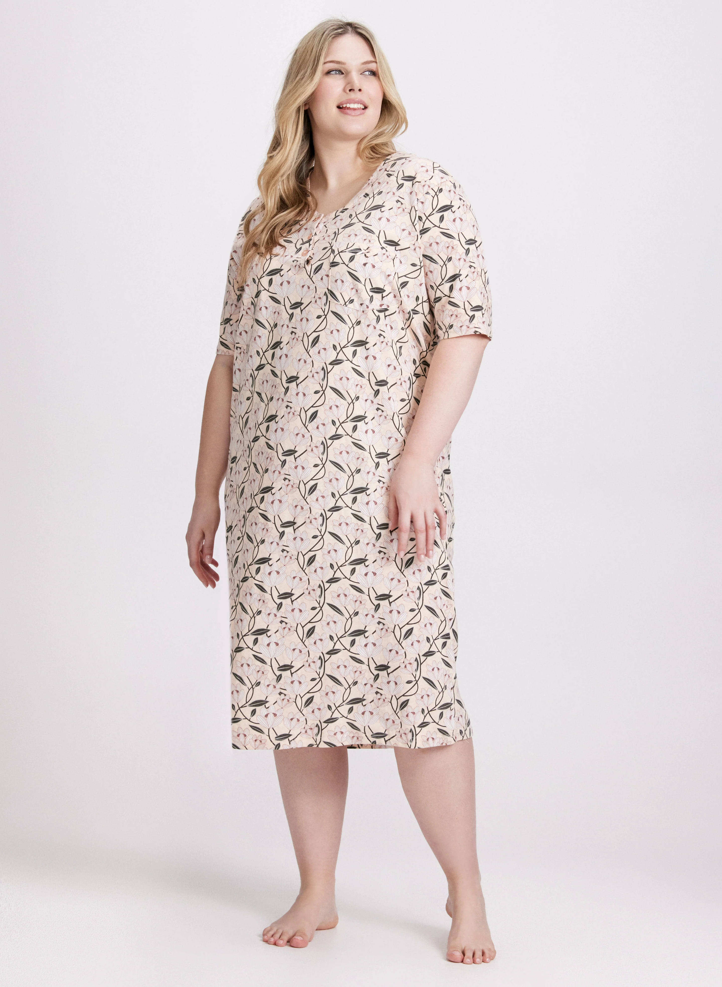 Mixed Print Nightgown