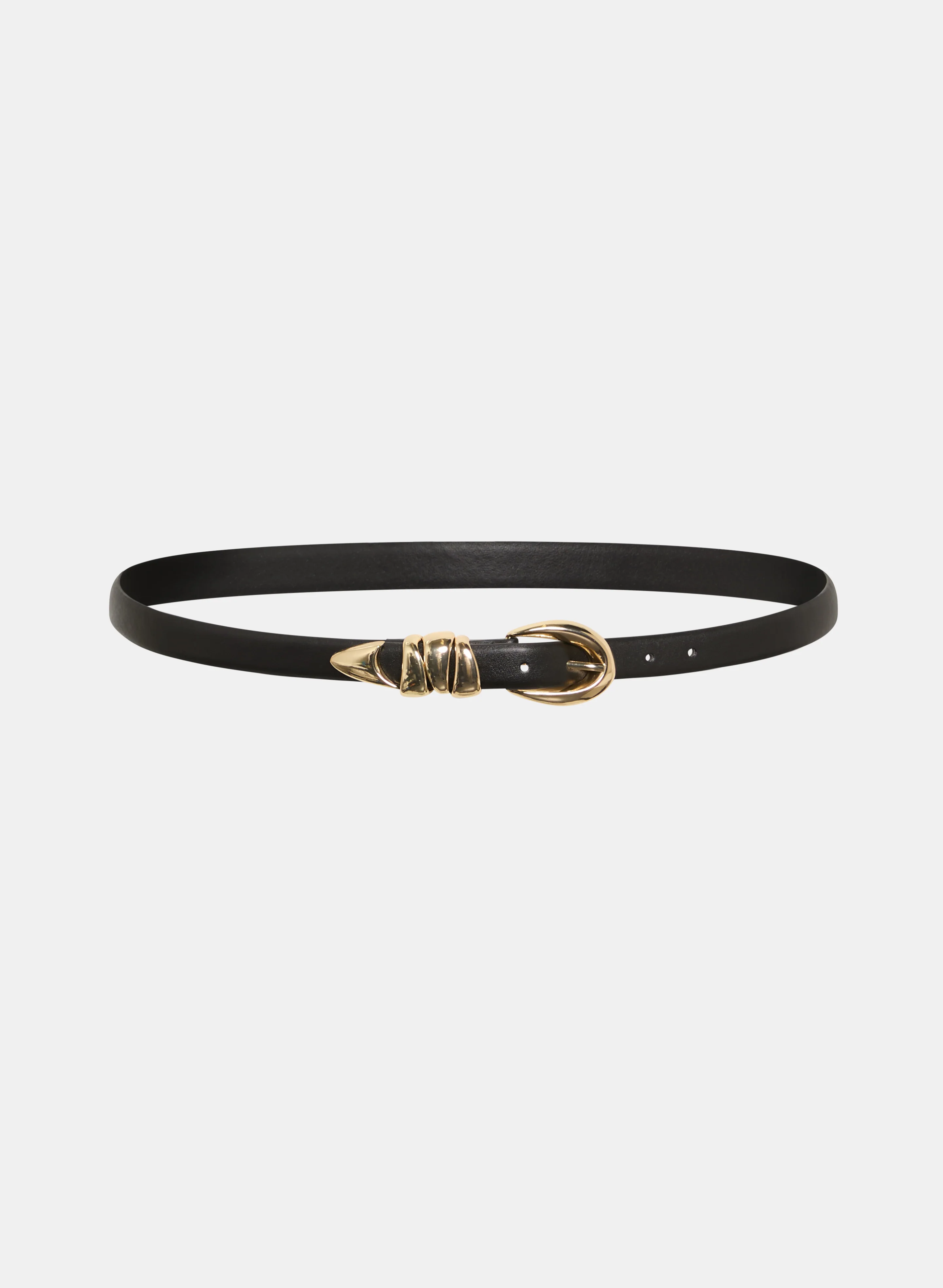Curved Hardware Vegan Leather Belt - Plus