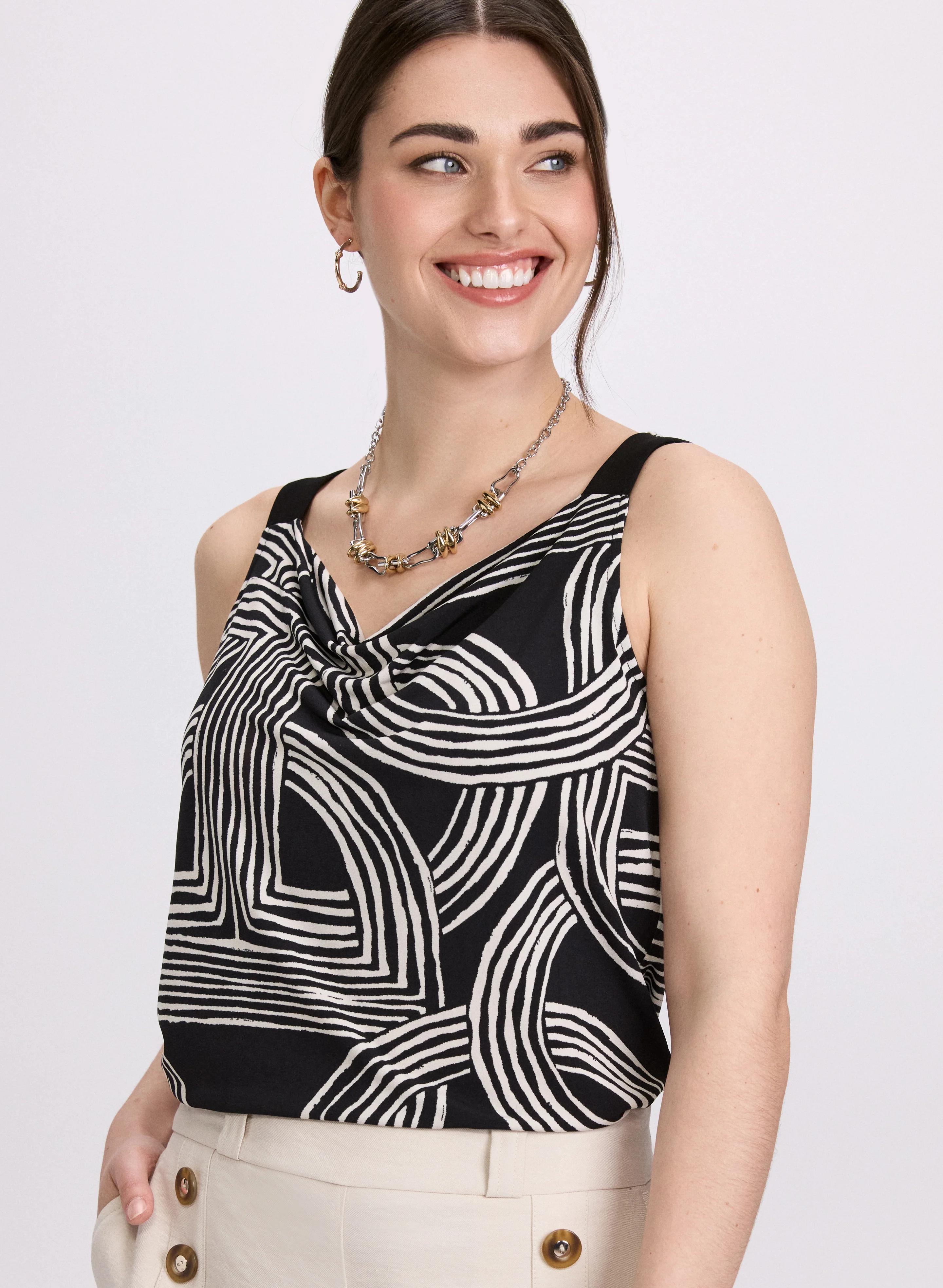 Sleeveless Geometric Top