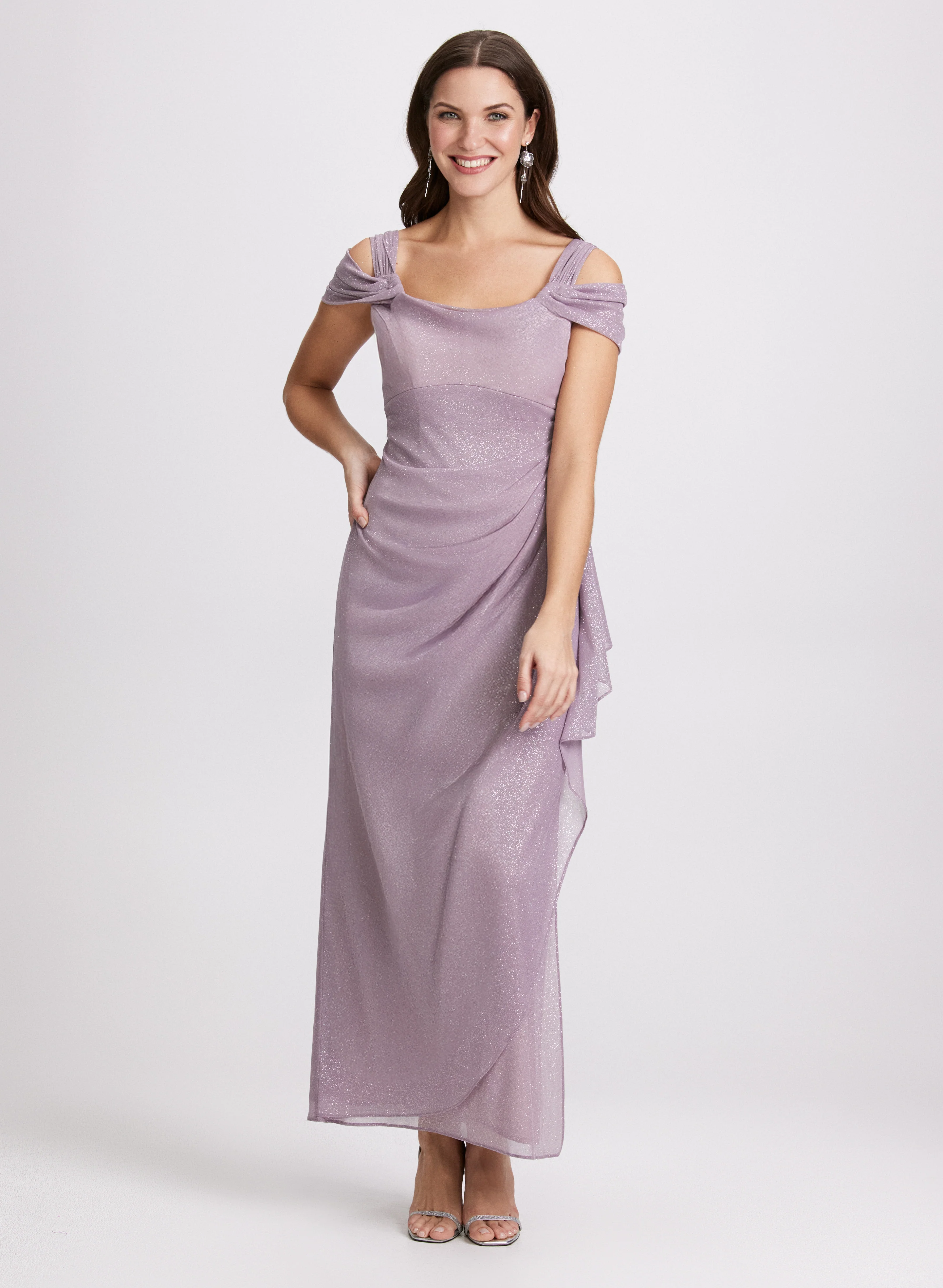 Glitter Cold Shoulder Dress