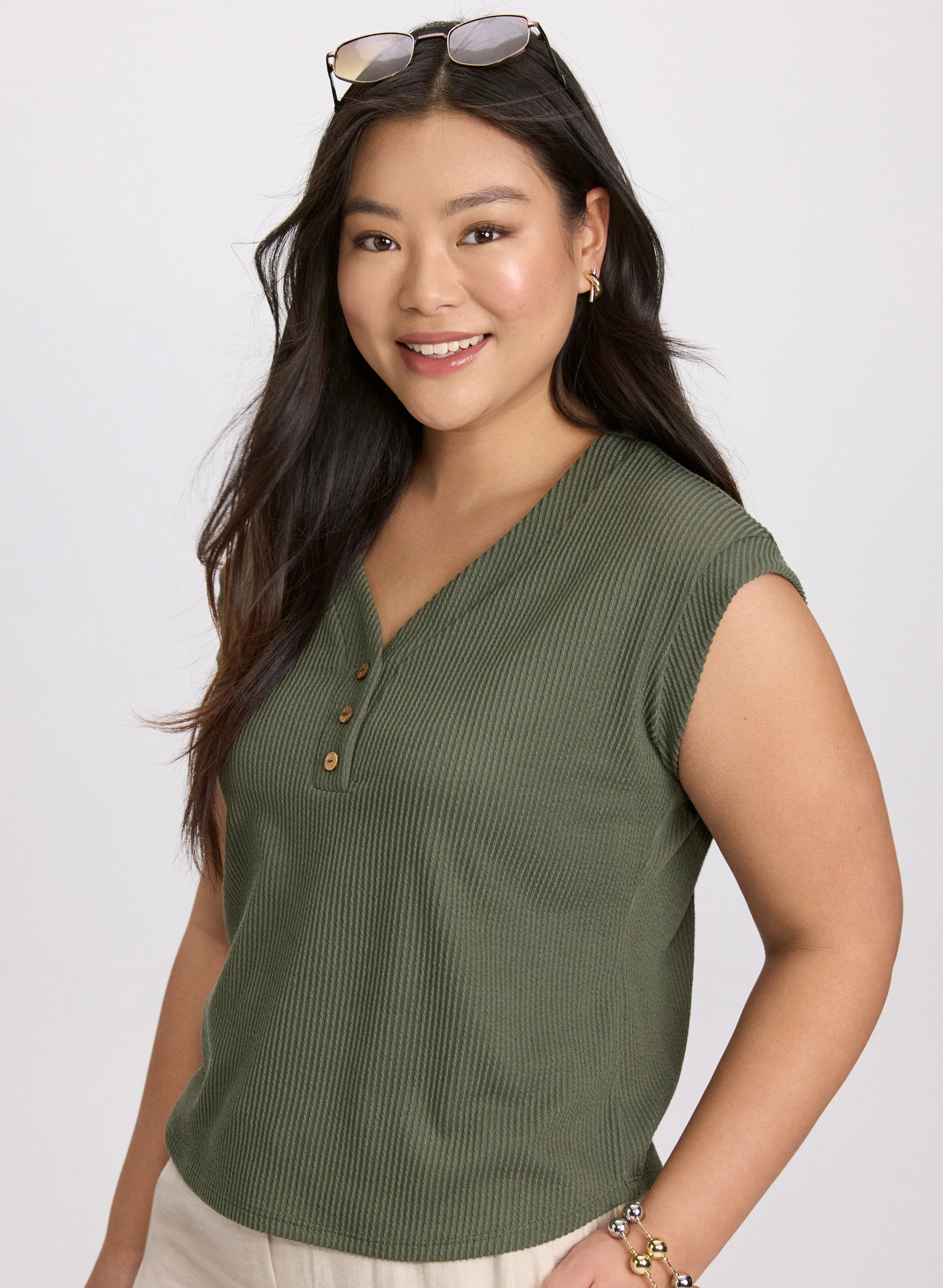 Knit Cap Sleeve Top