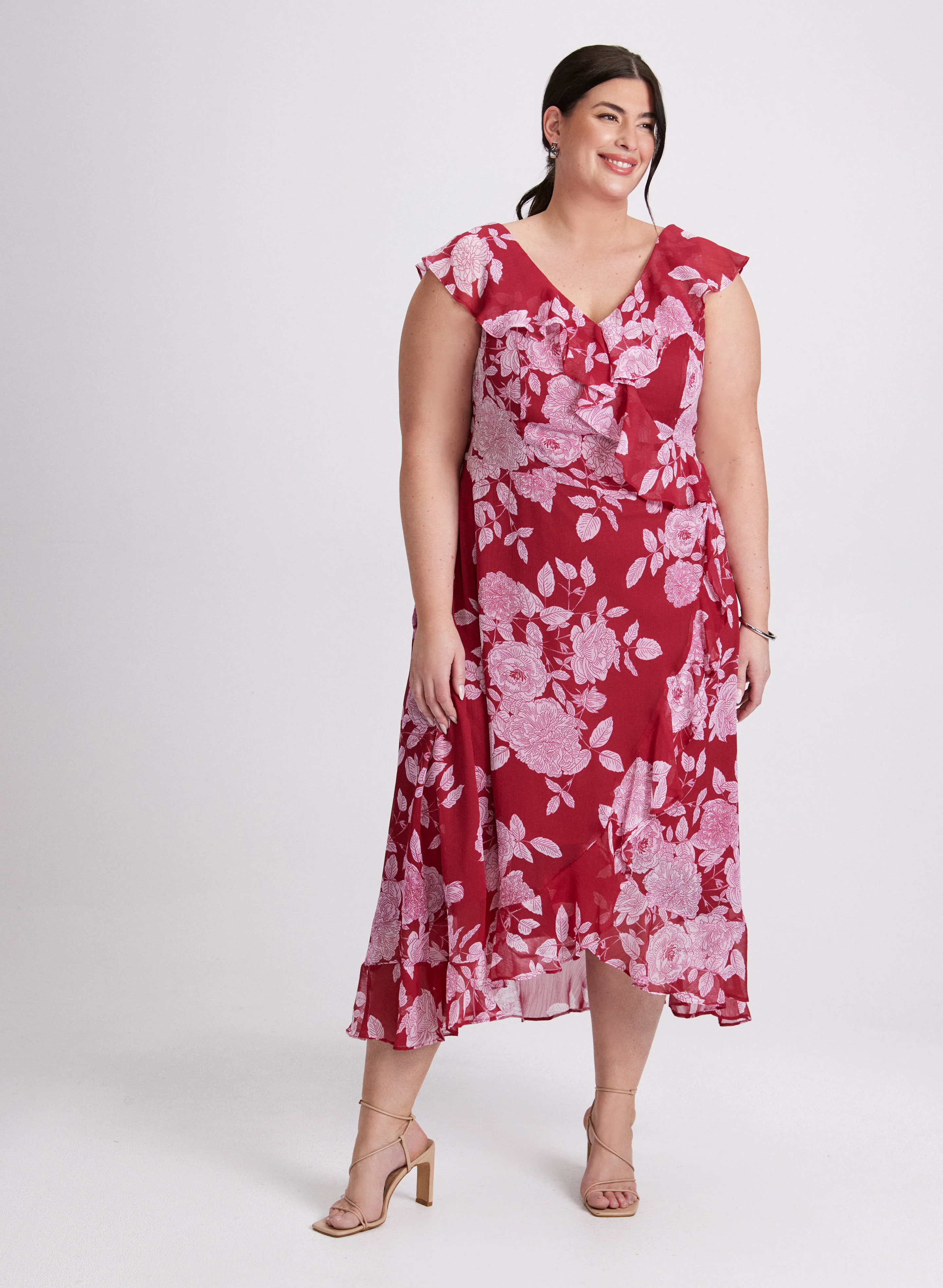 Ruffled Floral Dress