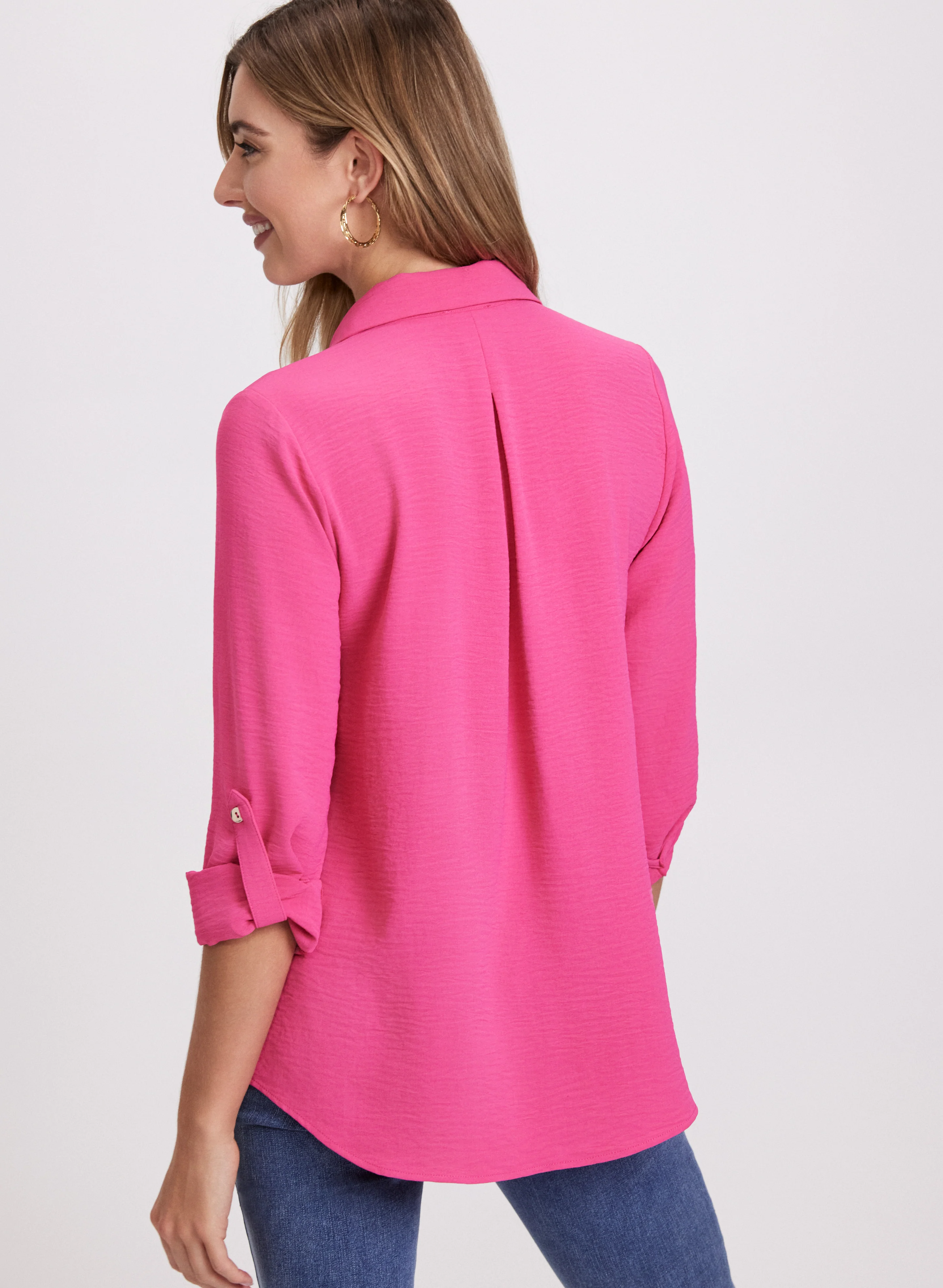 Crepe Button-Down Blouse