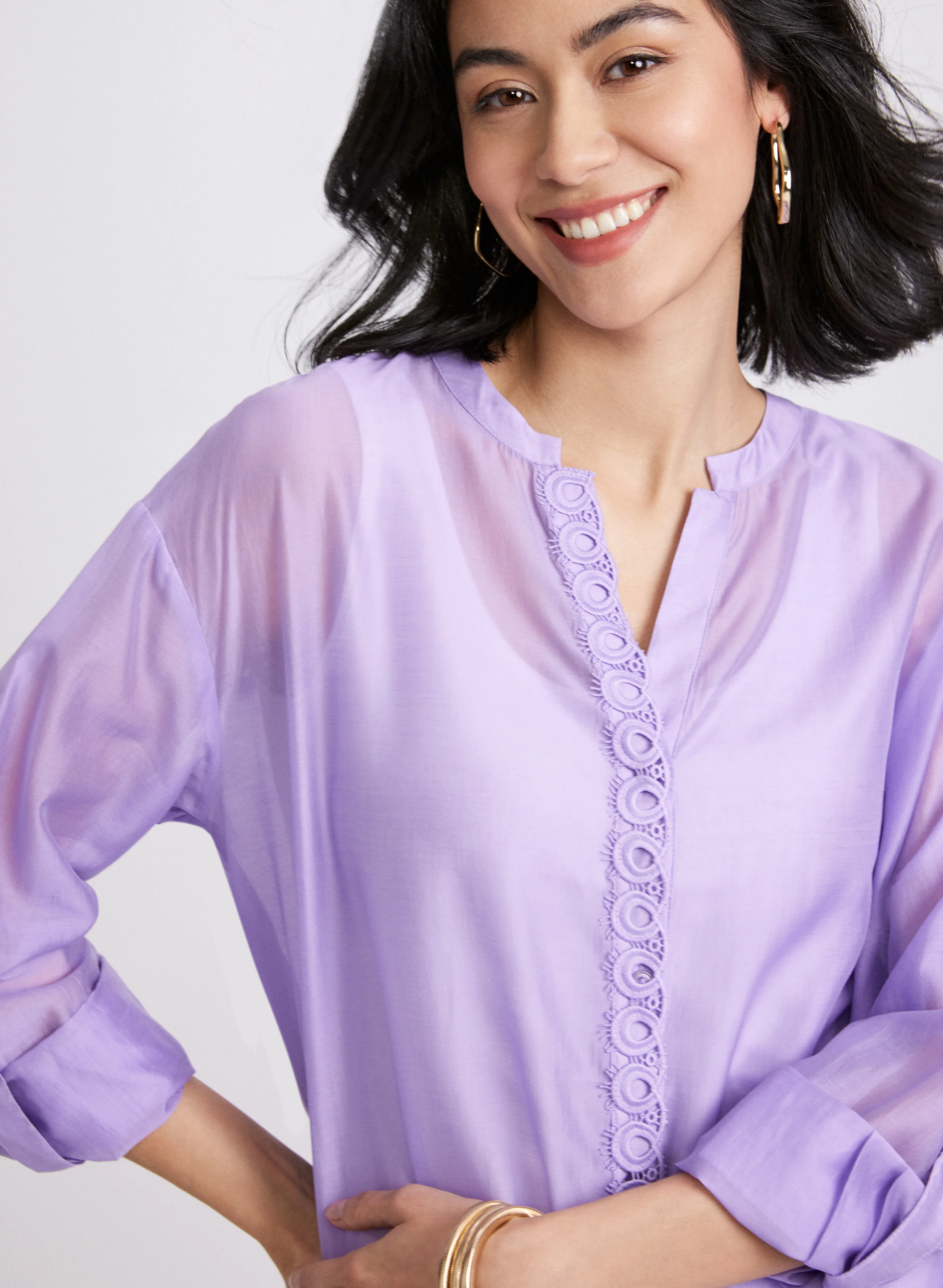 Embroidered Trim Blouse