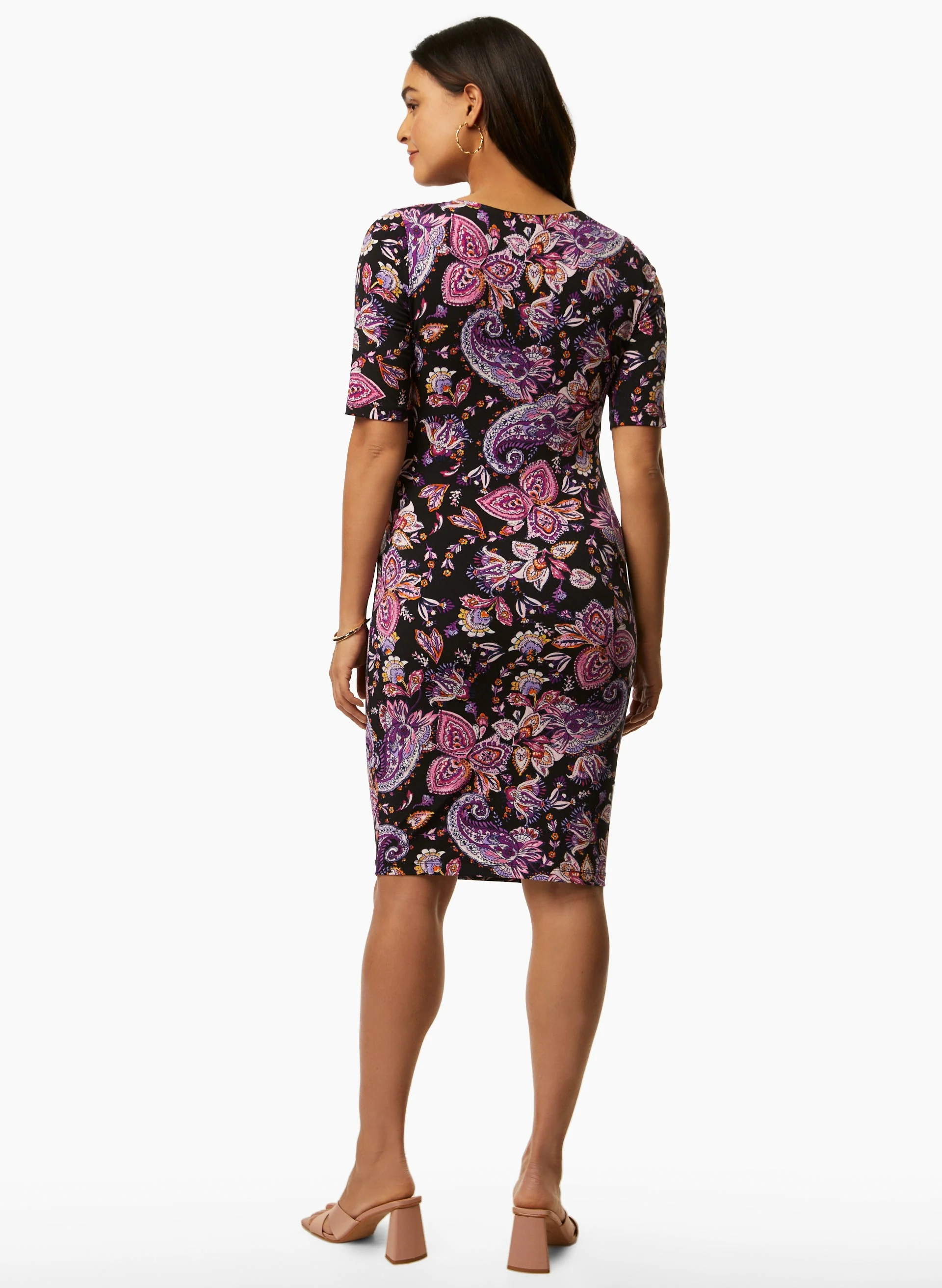 Twist Detail Paisley Print Dress