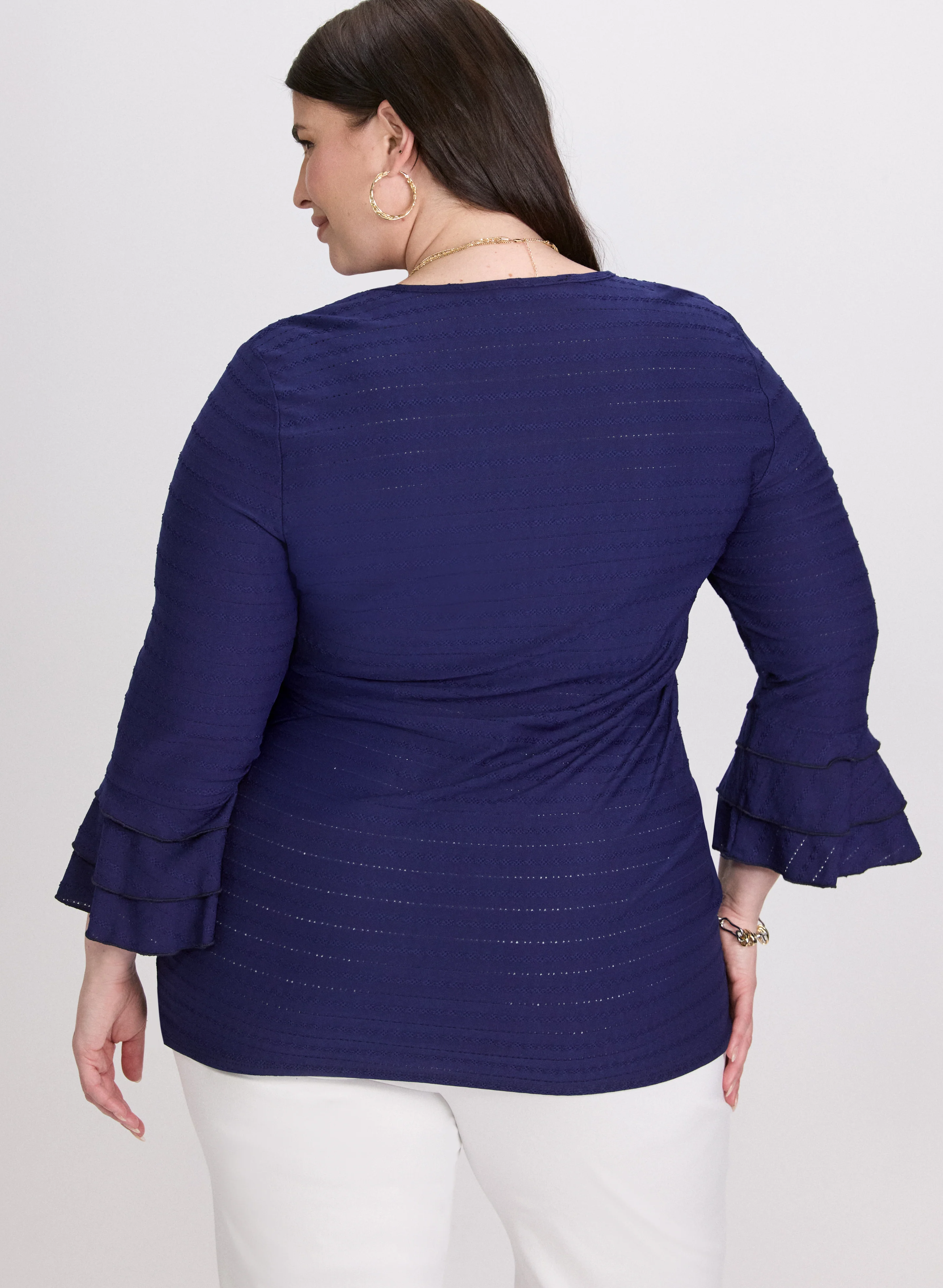 Embroidered Bell Sleeve Top